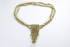 Scaasi Roter Teppich Halskette aus Gold und Lucite mit Quaste