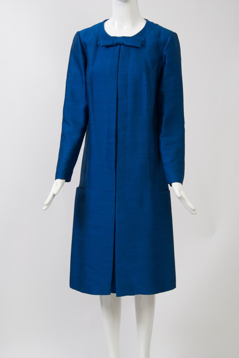 Scaasi Royal Blue 1960s Dress In Good Condition In Alford, MA