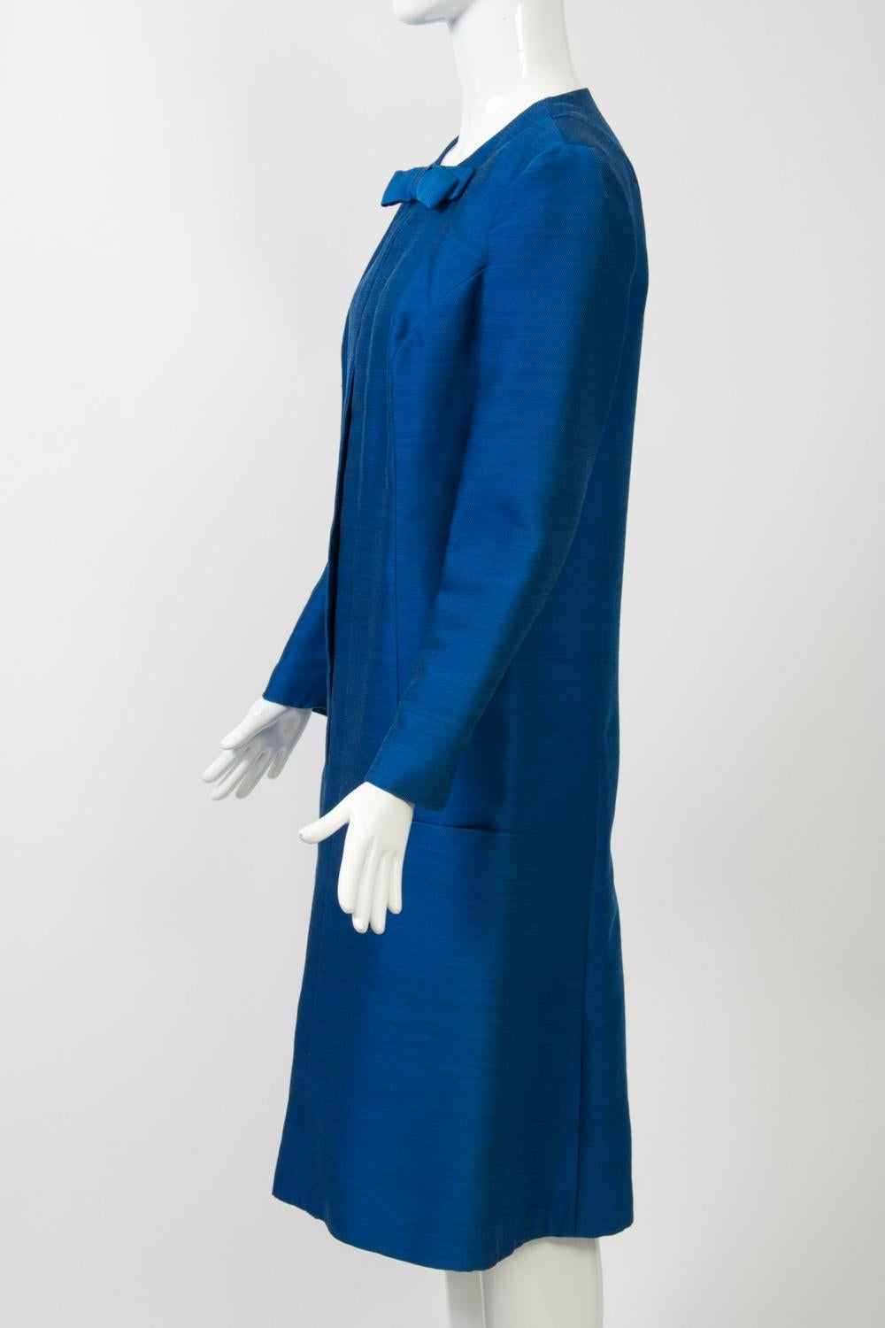 Women's or Men's Scaasi Royal Blue 1960s Dress