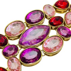 SCAASI Bracelet de piste en verre doré signé par le designer