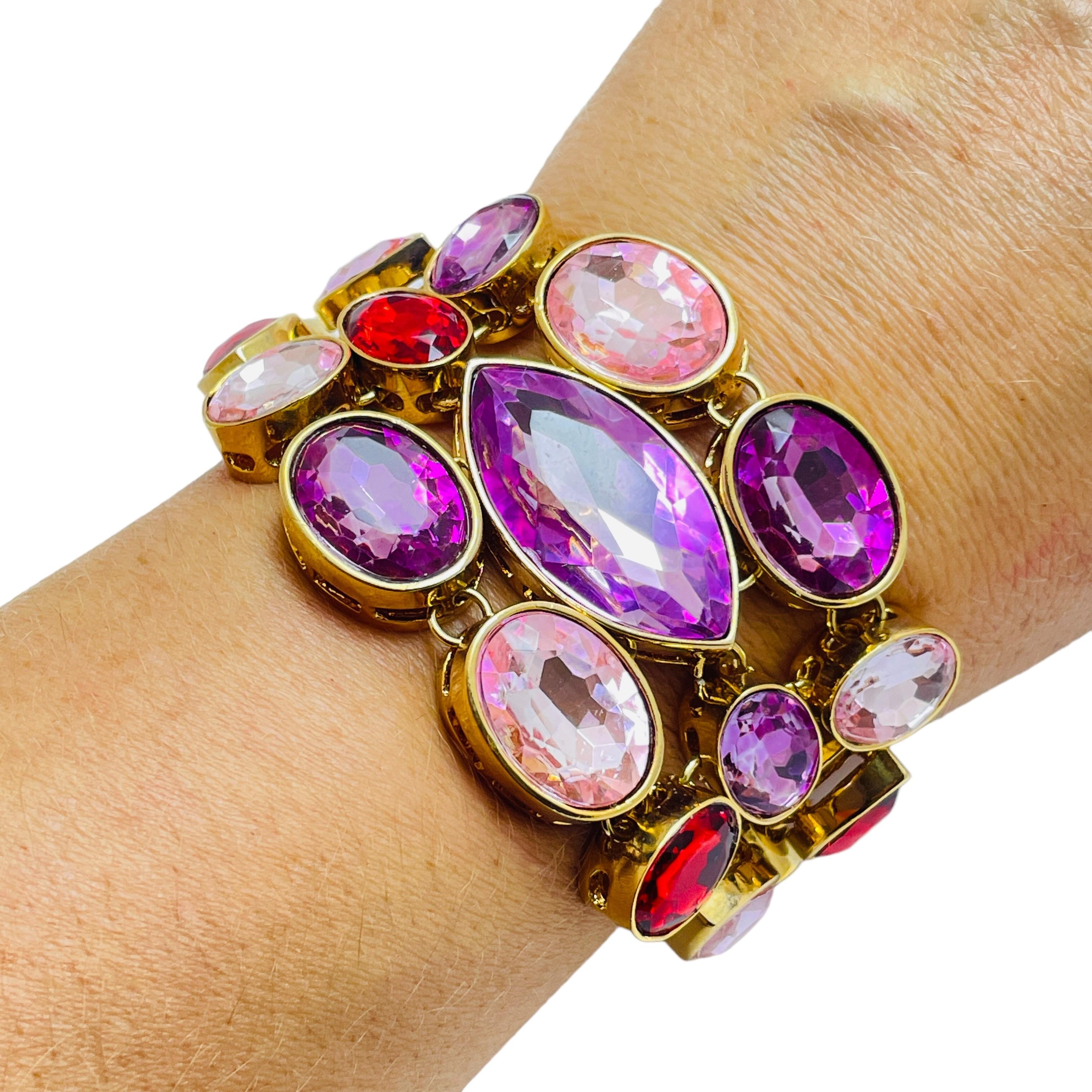 SCAASI Bracelet de piste en verre doré signé par le designer en vente 1