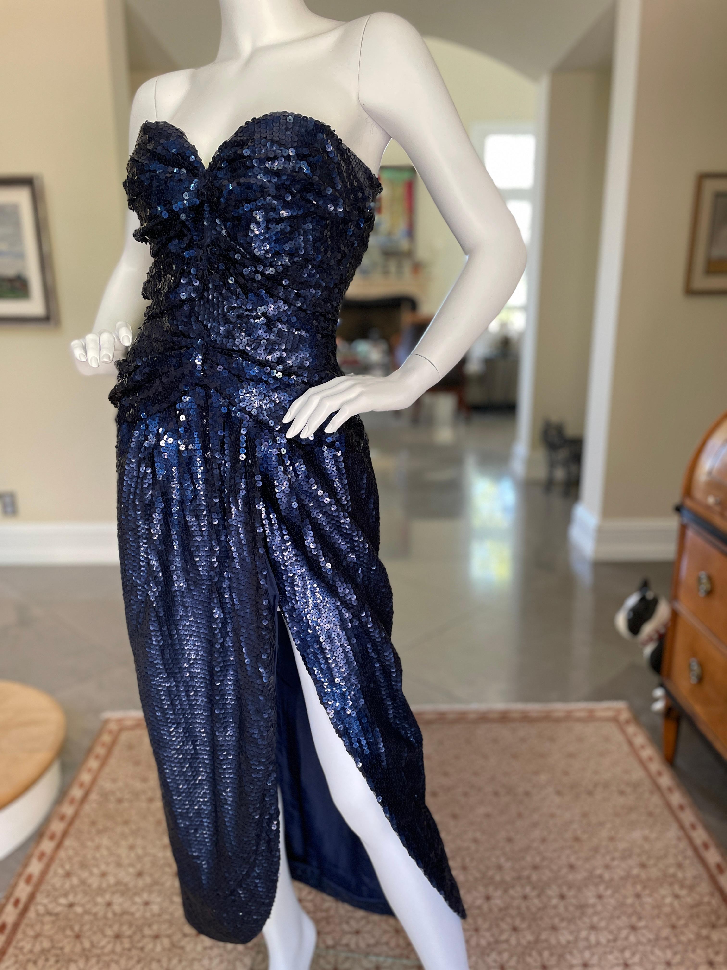 Women's Scaasi Strapless Sequin Cocktail Dress for Neiman Marcus  For Sale