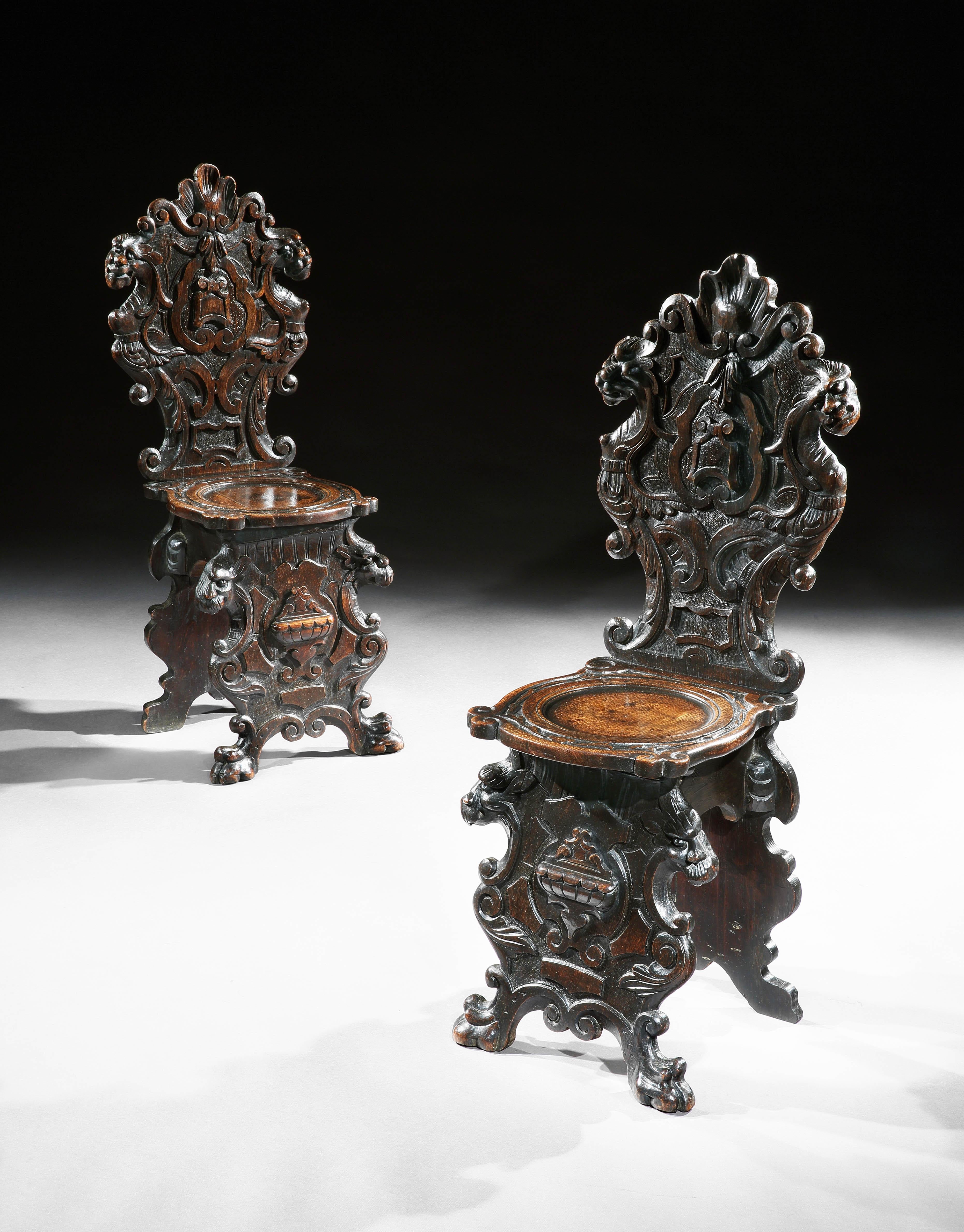 - The design and detailing of these exhuberant backstools demonstrate why Italian Renaissance furniture was as highly prized as old-master paintings.
- This design was associated with Venice and the design was disseminated throughout Europe in the