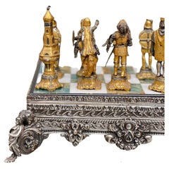 Scacchiera Giuseppe Vasari Bronzo Dorato Argentato XX Secolo