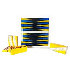 Scacchiera in cristallo e ottone di Antonella Fonda, set di 81 pezzi -Art-