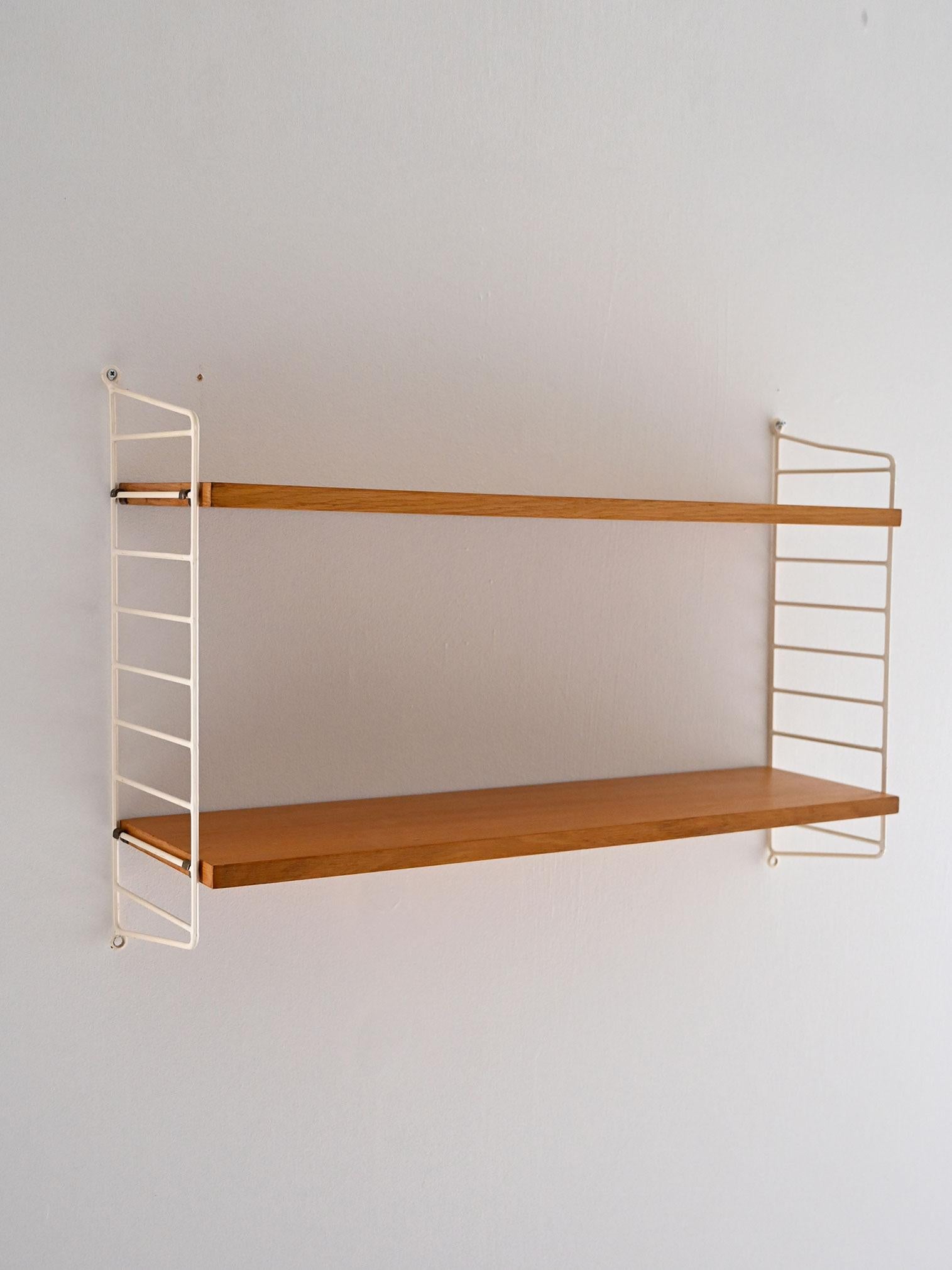 Scandinavian Vintage oak shelving unit For Sale