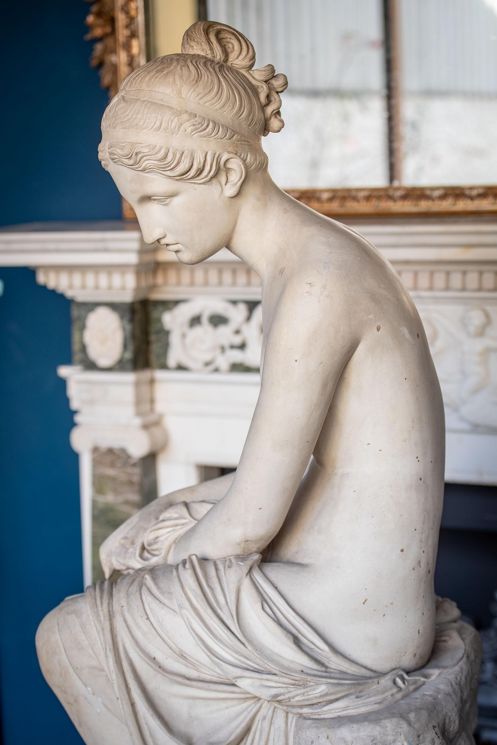 Scagliola Figure of Psyche Abandoned Attributed to Pietro Tenerani For Sale 9