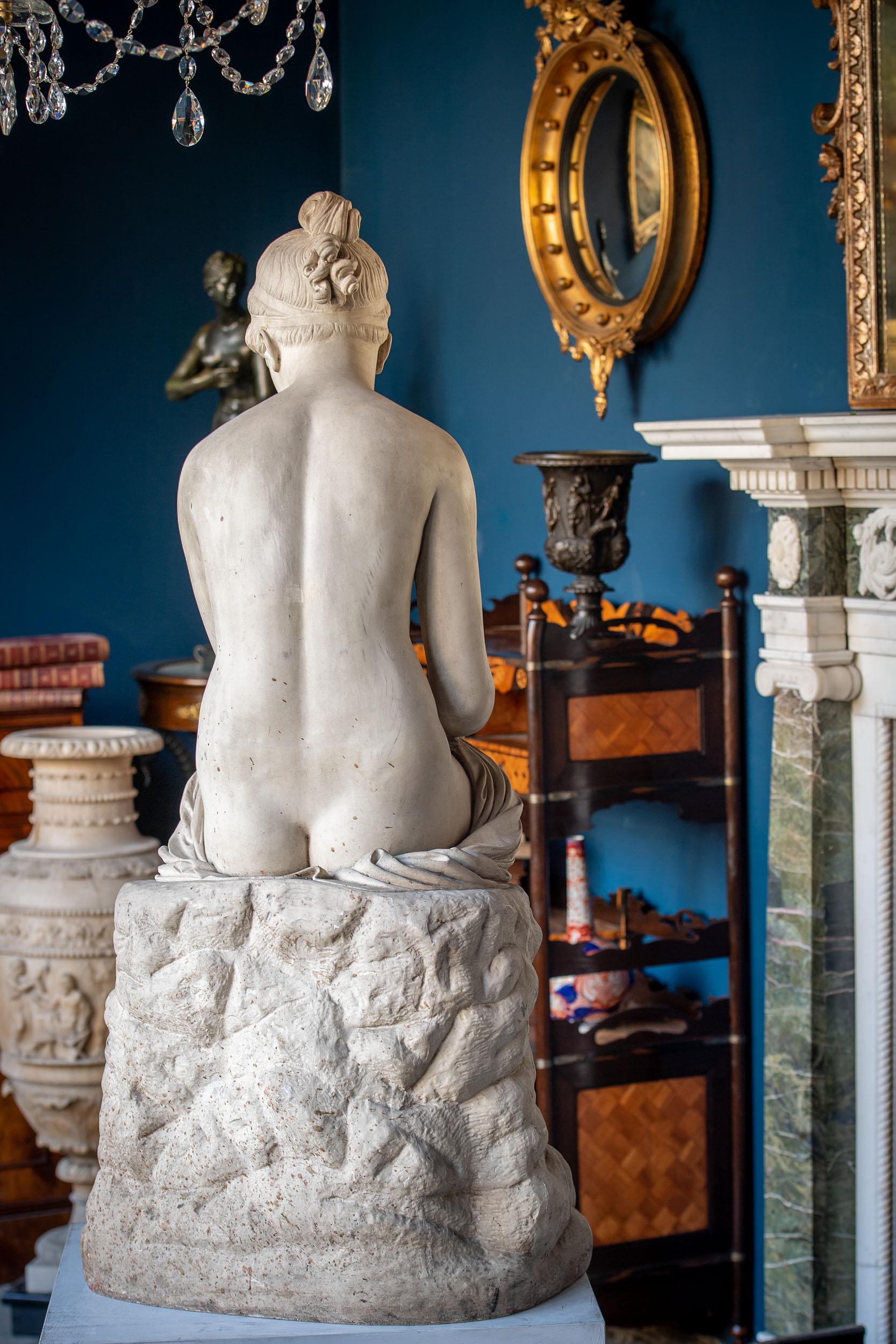 Plaster Scagliola Figure of Psyche Abandoned Attributed to Pietro Tenerani For Sale