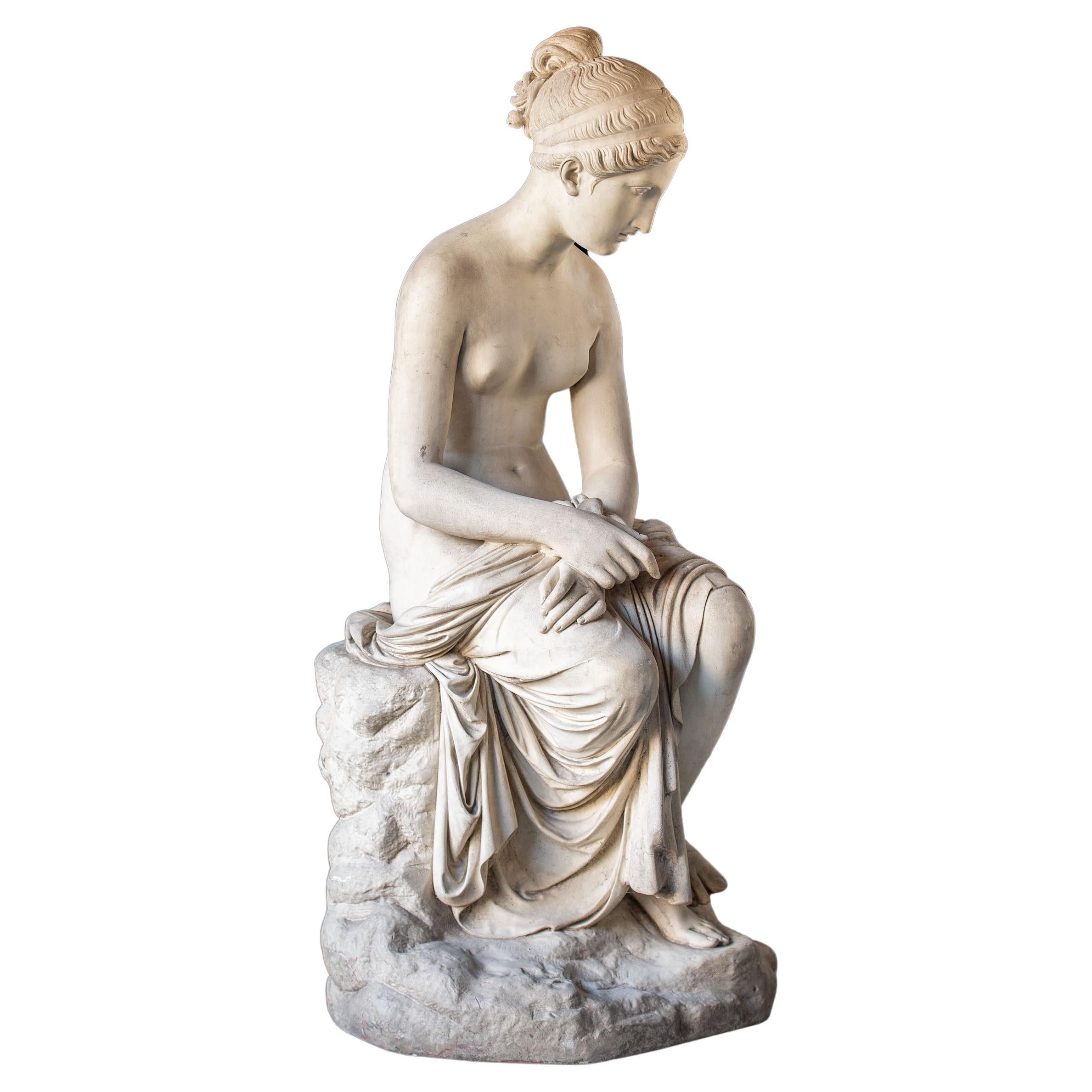 Scagliola Figure of Psyche Abandoned Attributed to Pietro Tenerani For Sale