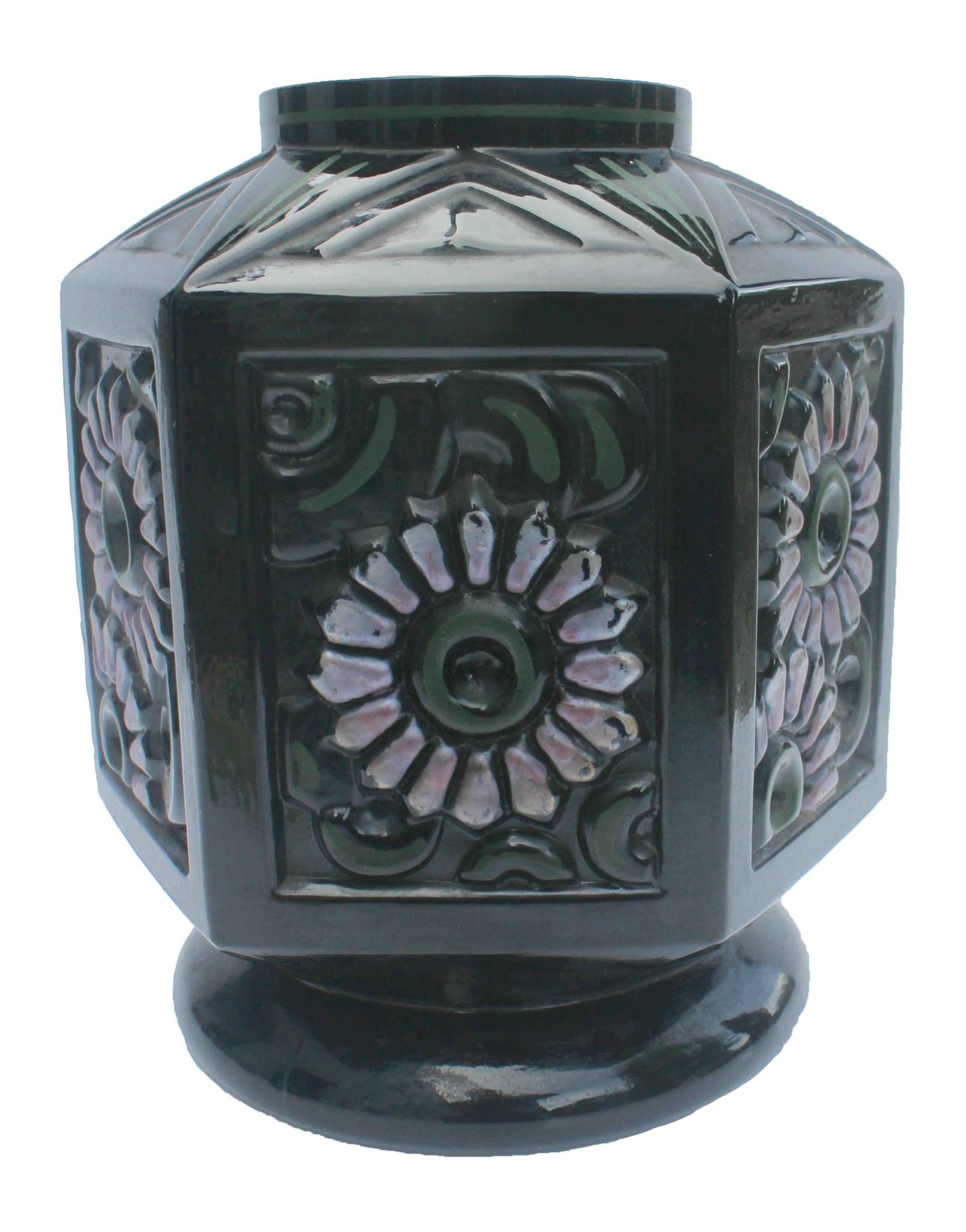 Art Deco Scailmont Art Glass Vase Designed by Henri Heemskerk, Made in Belgium For Sale