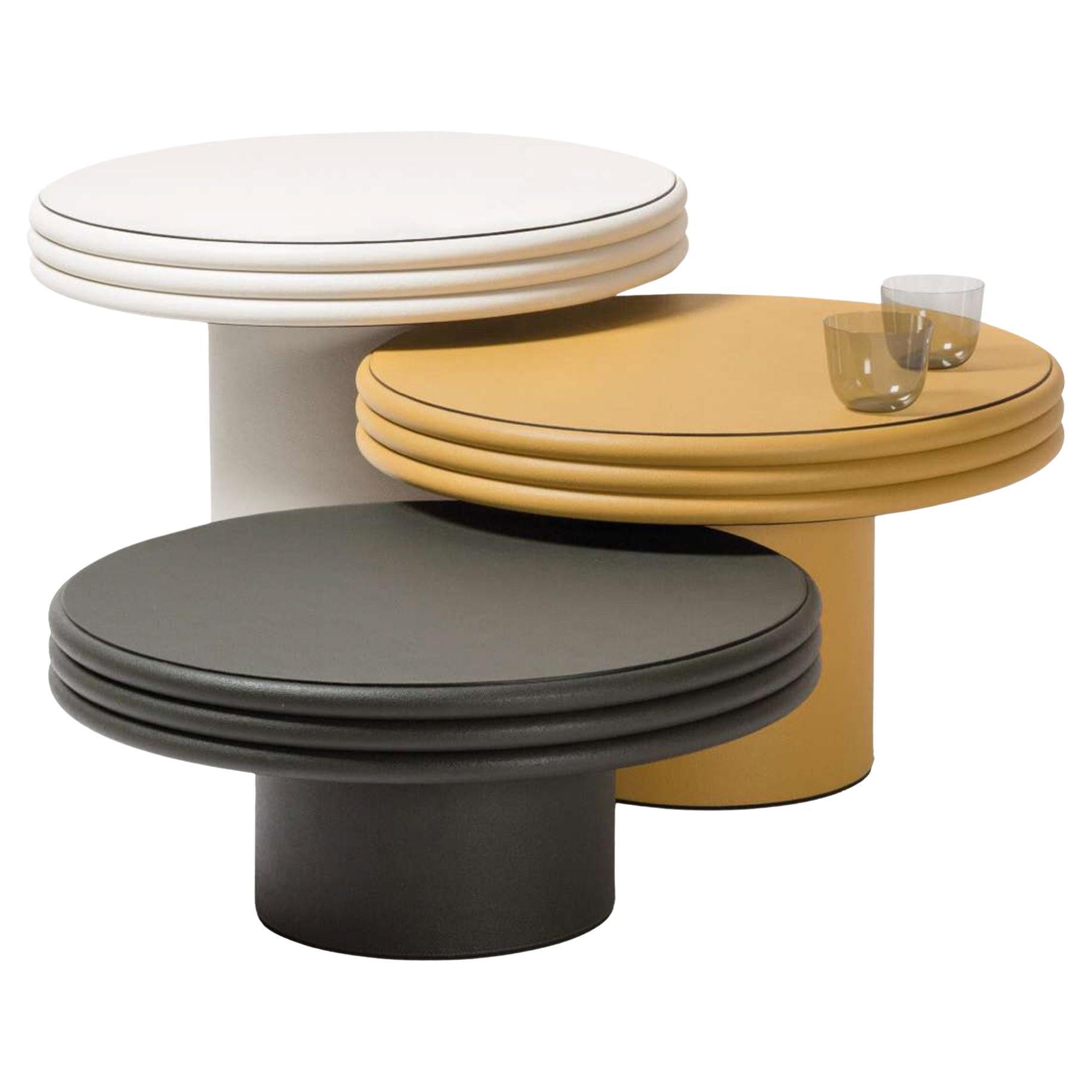 Scala Large Round Coffee Table with One Leg by Stephane Parmentier x Giobagnara