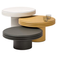 Grande table basse ronde Scala avec un pied par Stephane Parmentier x Giobagnara