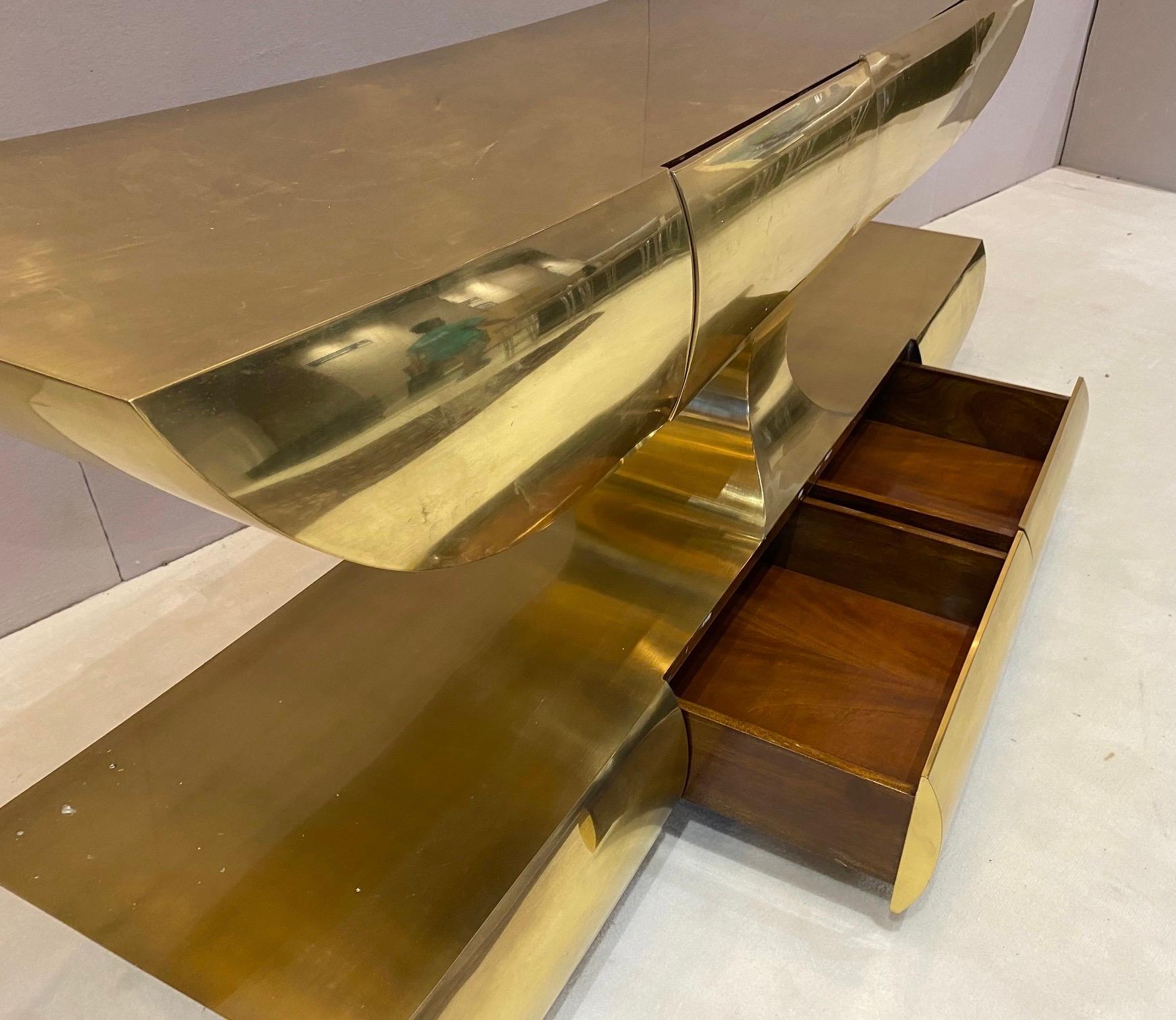 Contemporary Scala Luxury Brass Console