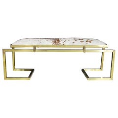 Banco "Clasp" Scala Luxury de latón dulce y tapicería de pelo sobre piel