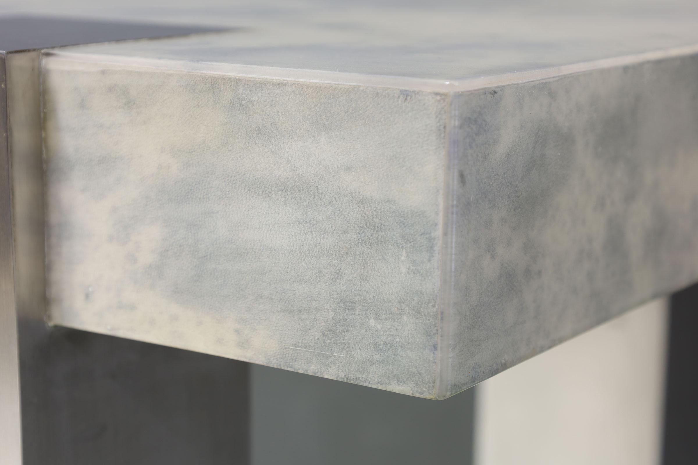 Modern Scala Luxury Console with Goatskin Top