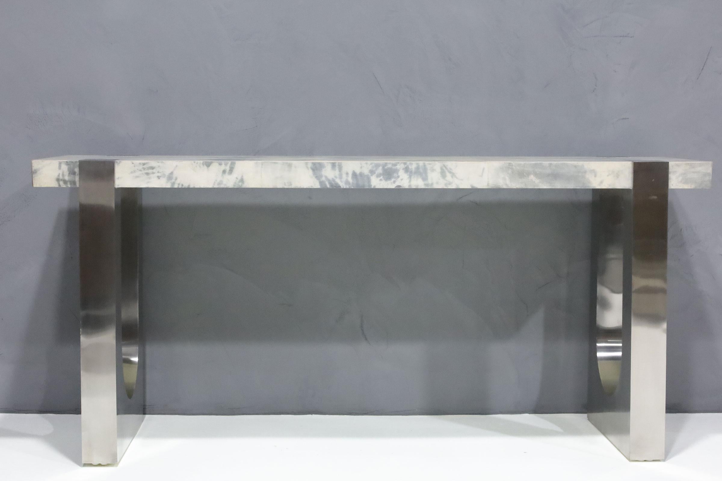 Scala Luxury Console with Goatskin Top 1