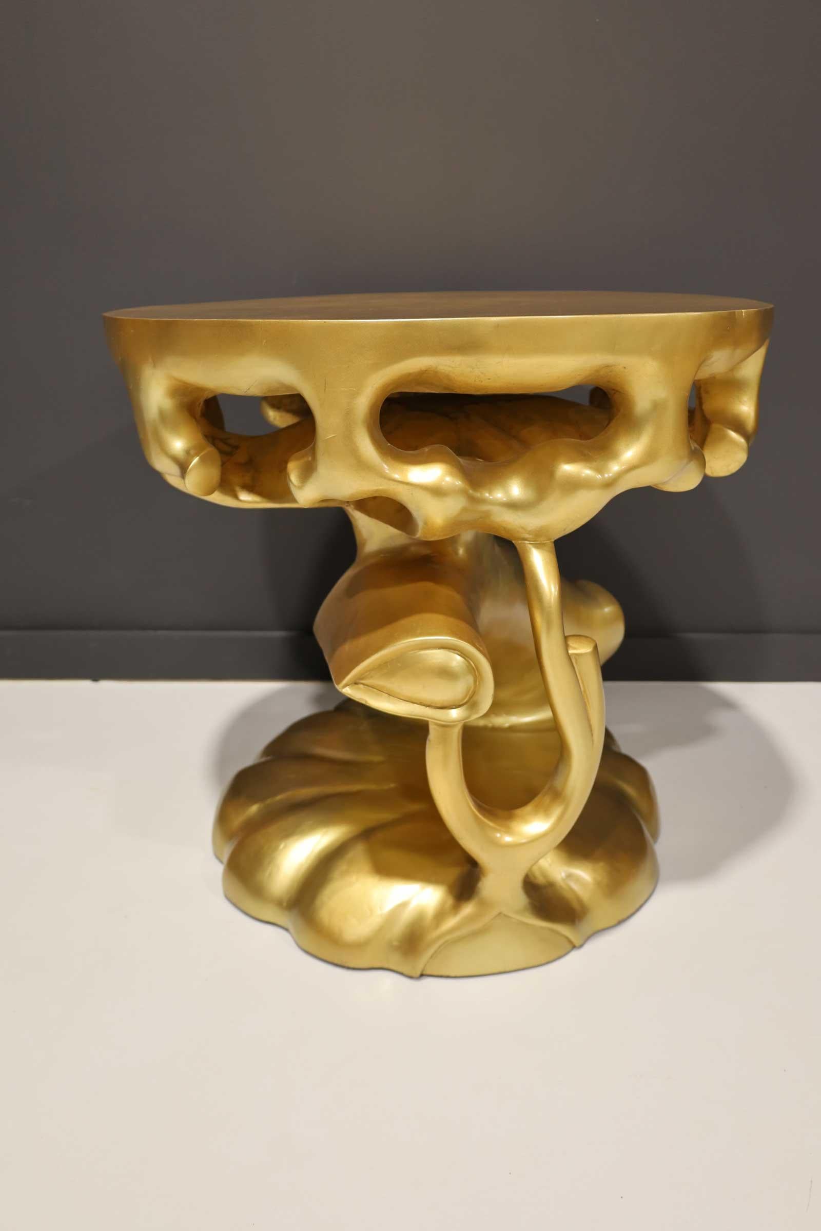 Scala Luxury Gold Leaf Truffle Trunk Table In Good Condition For Sale In Dallas, TX