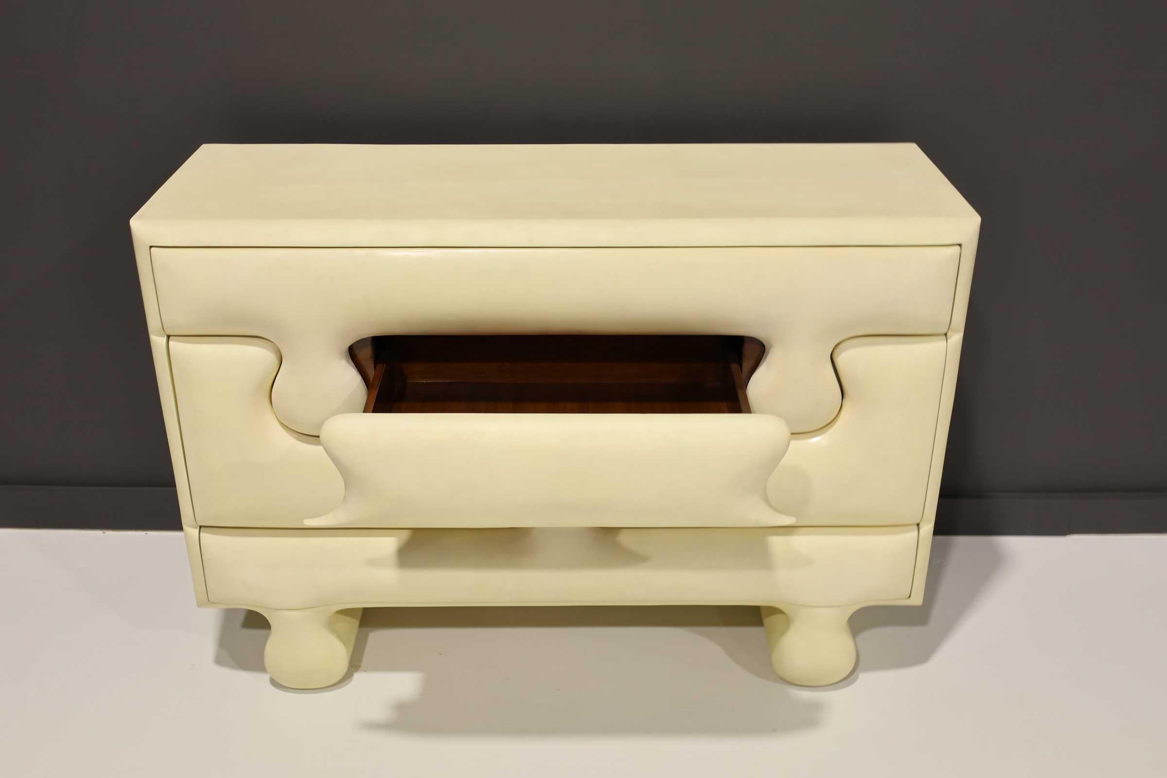 Contemporary Scala Luxury Puzzle Chest in Goatskin For Sale