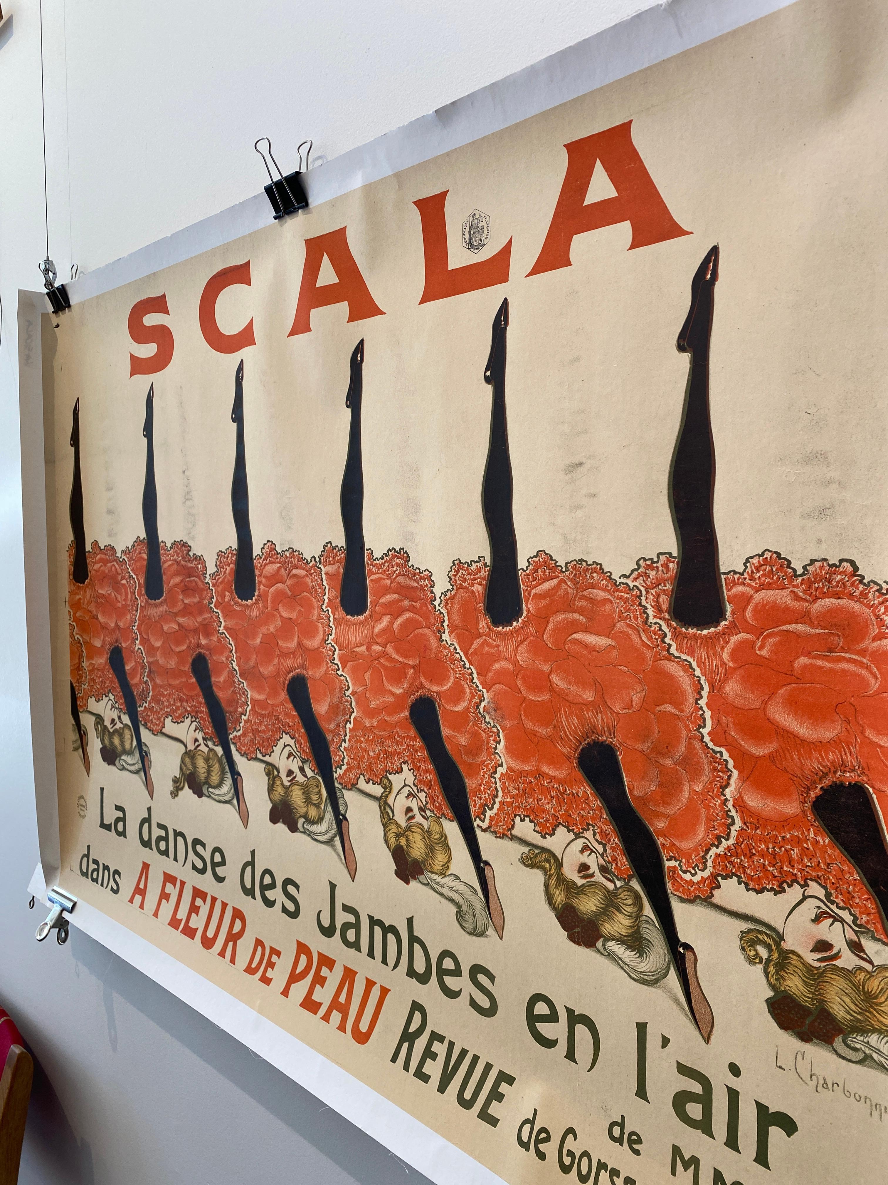 'SCALA', Original Vintage Early 19th Century Ballet Theatre Poster For Sale 5