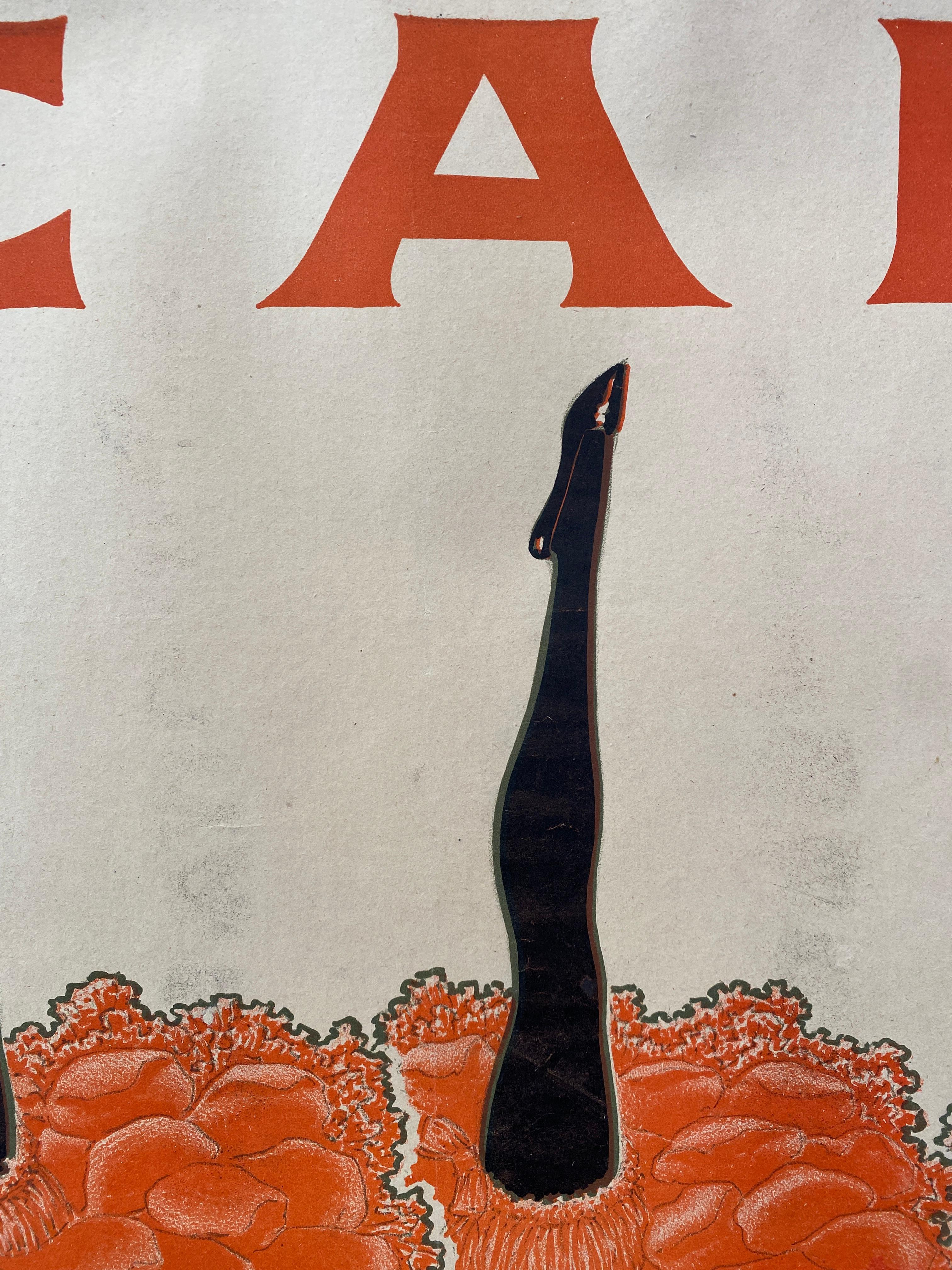 'SCALA', Original Vintage Early 19th Century Ballet Theatre Poster For Sale 8