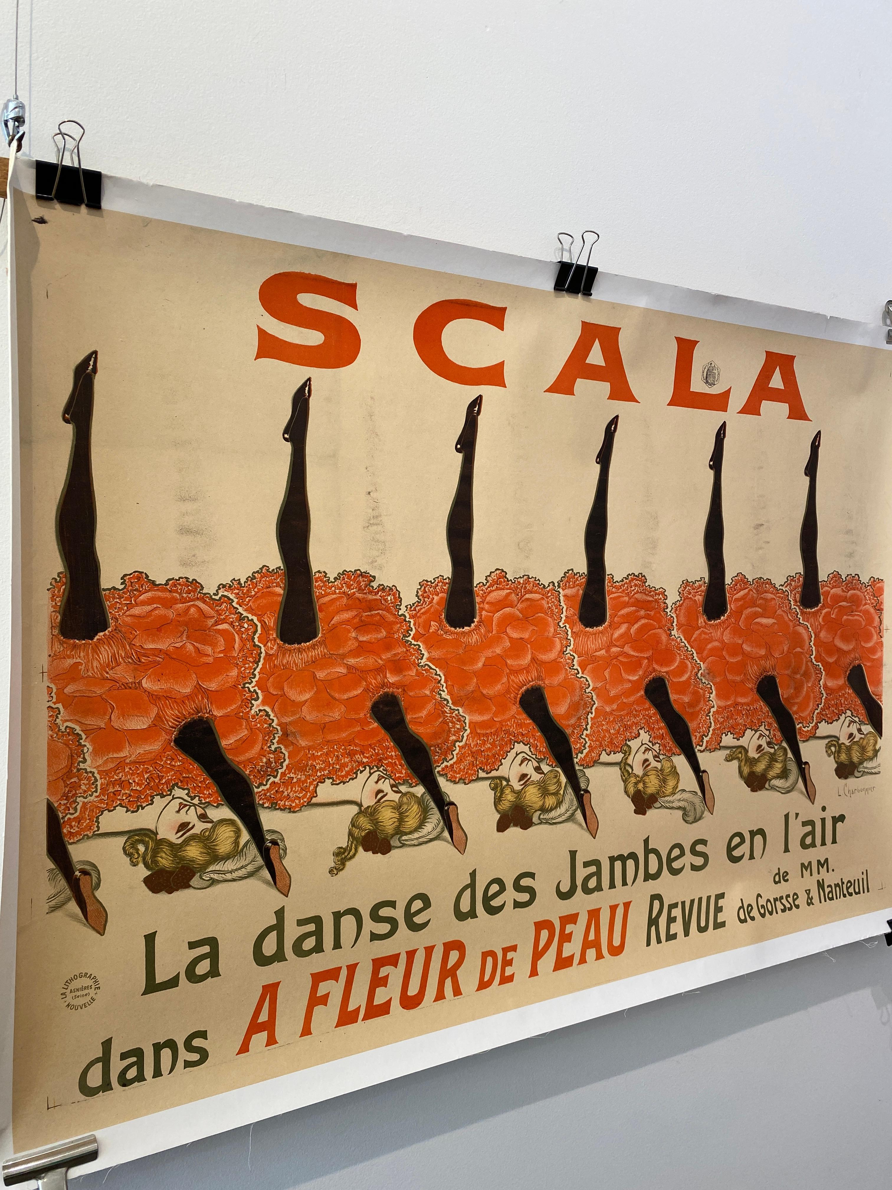 'SCALA', Original Vintage Early 19th Century Ballet Theatre Poster For Sale 11