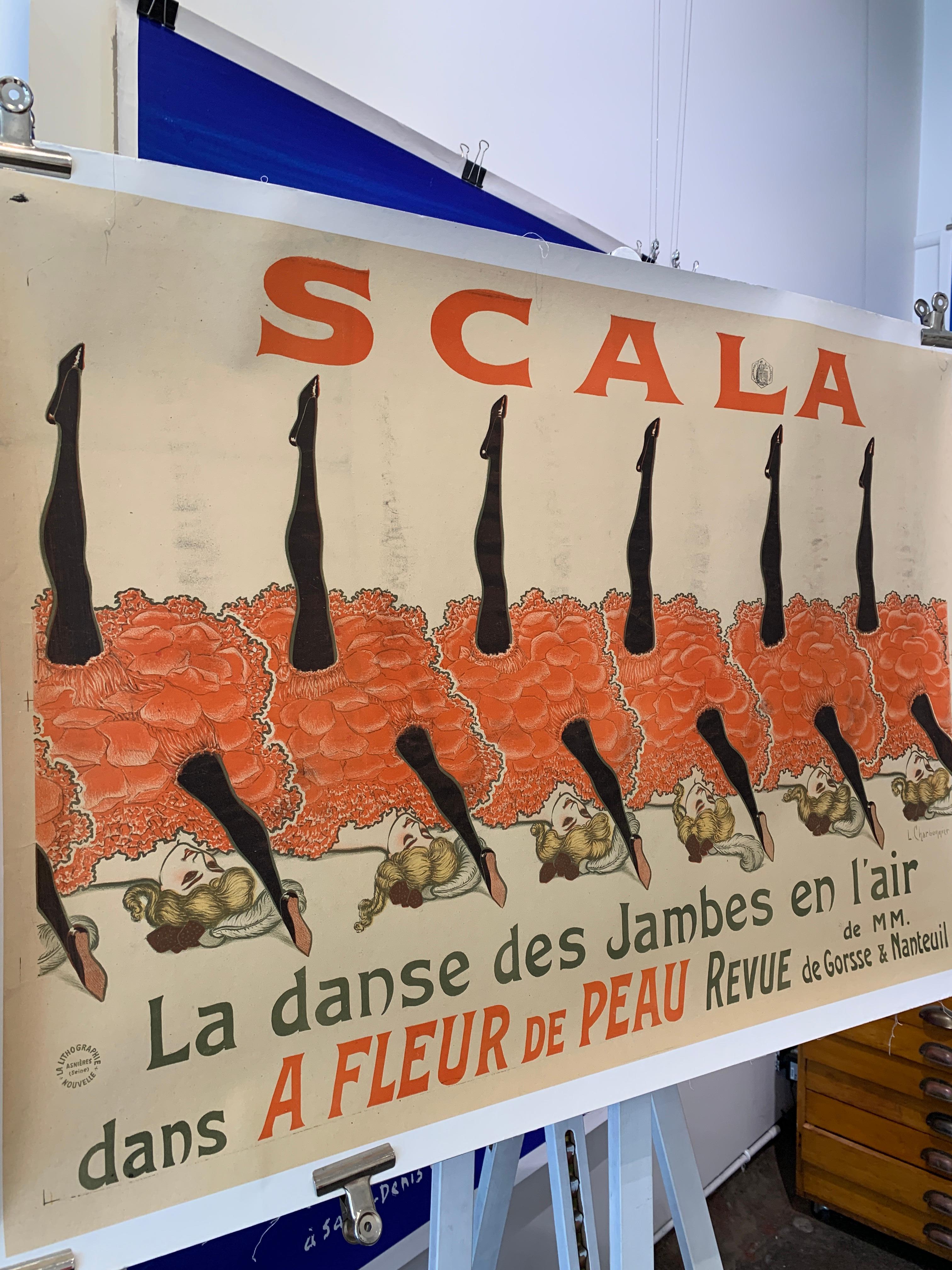 Victorian 'SCALA', Original Vintage Early 19th Century Ballet Theatre Poster For Sale