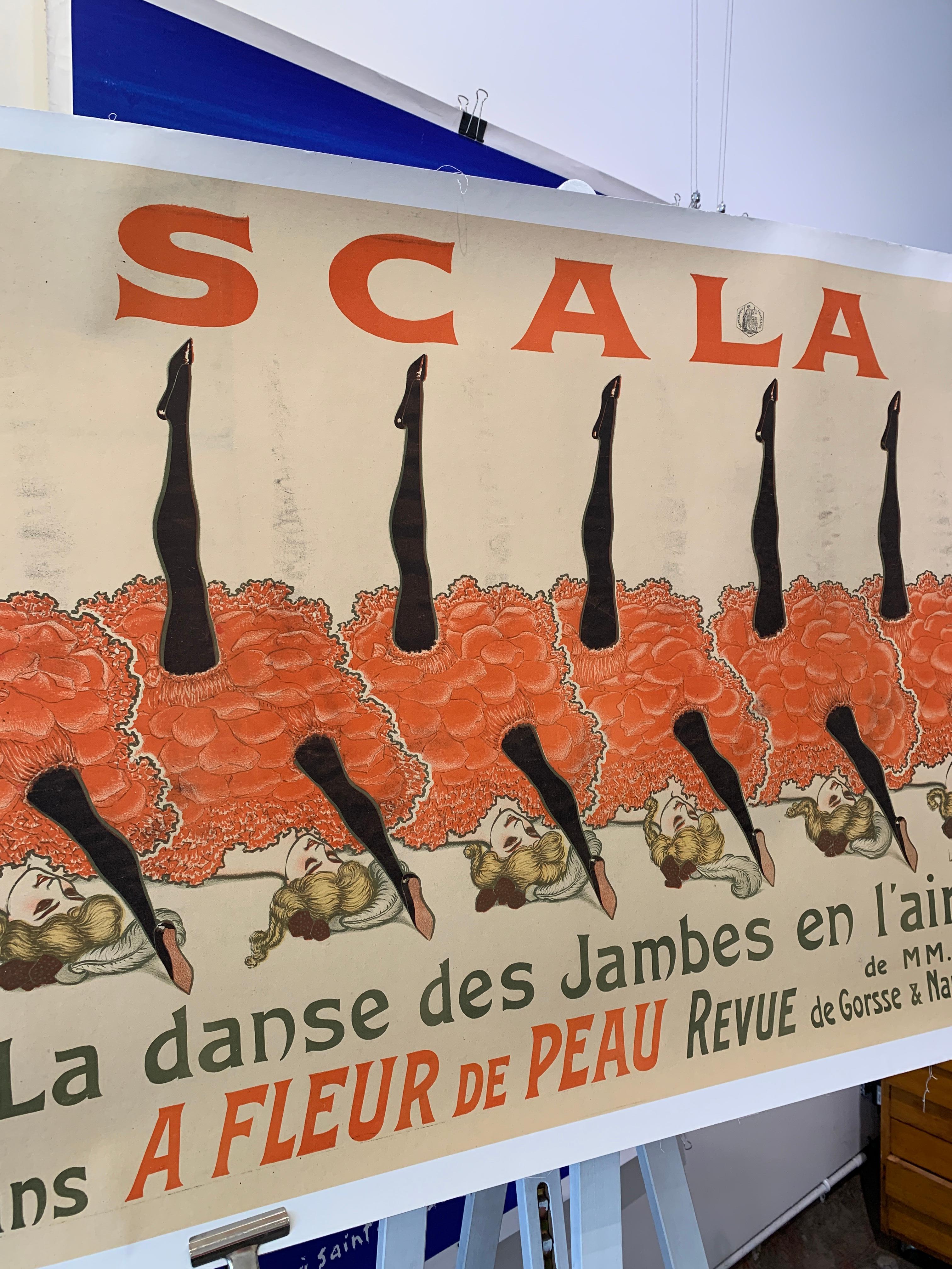 'SCALA', Original Vintage Early 19th Century Ballet Theatre Poster For Sale 1