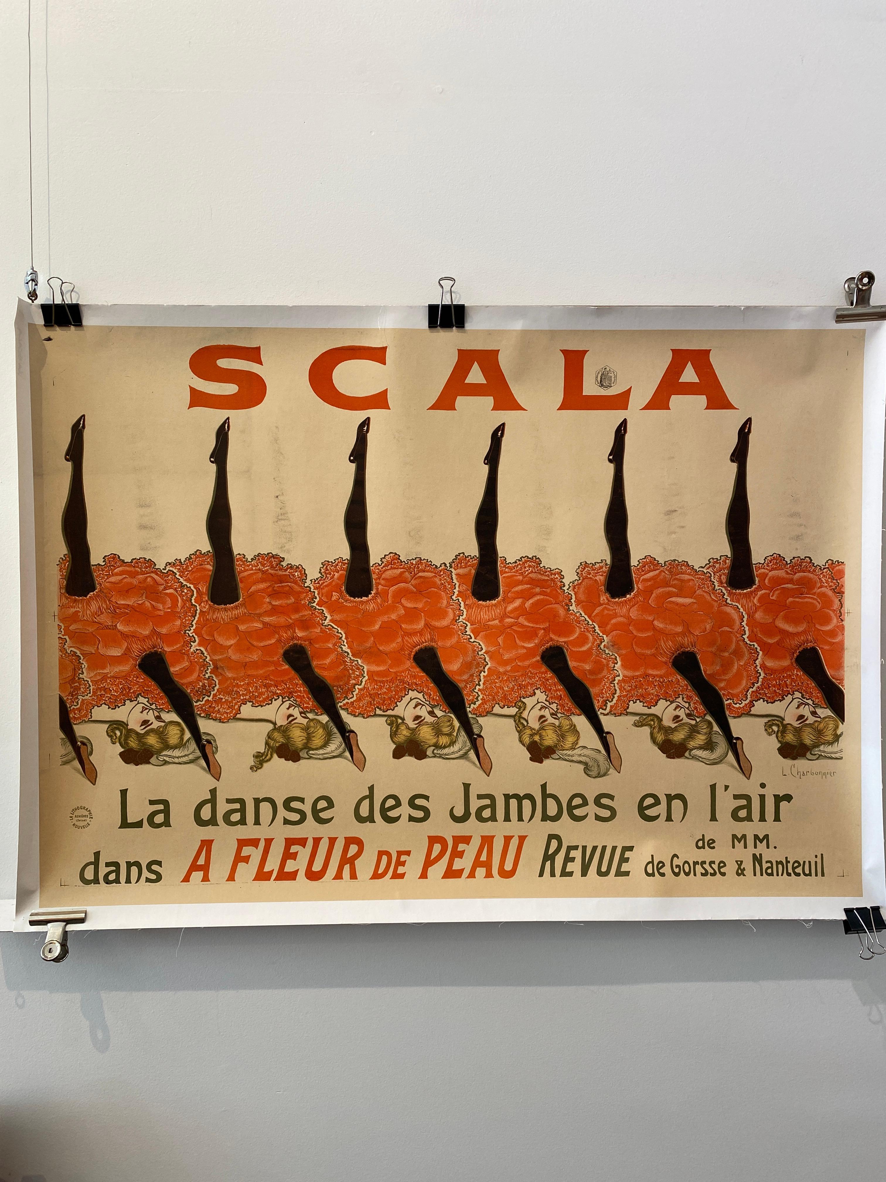 'SCALA', Original Vintage Early 19th Century Ballet Theatre Poster For Sale 1