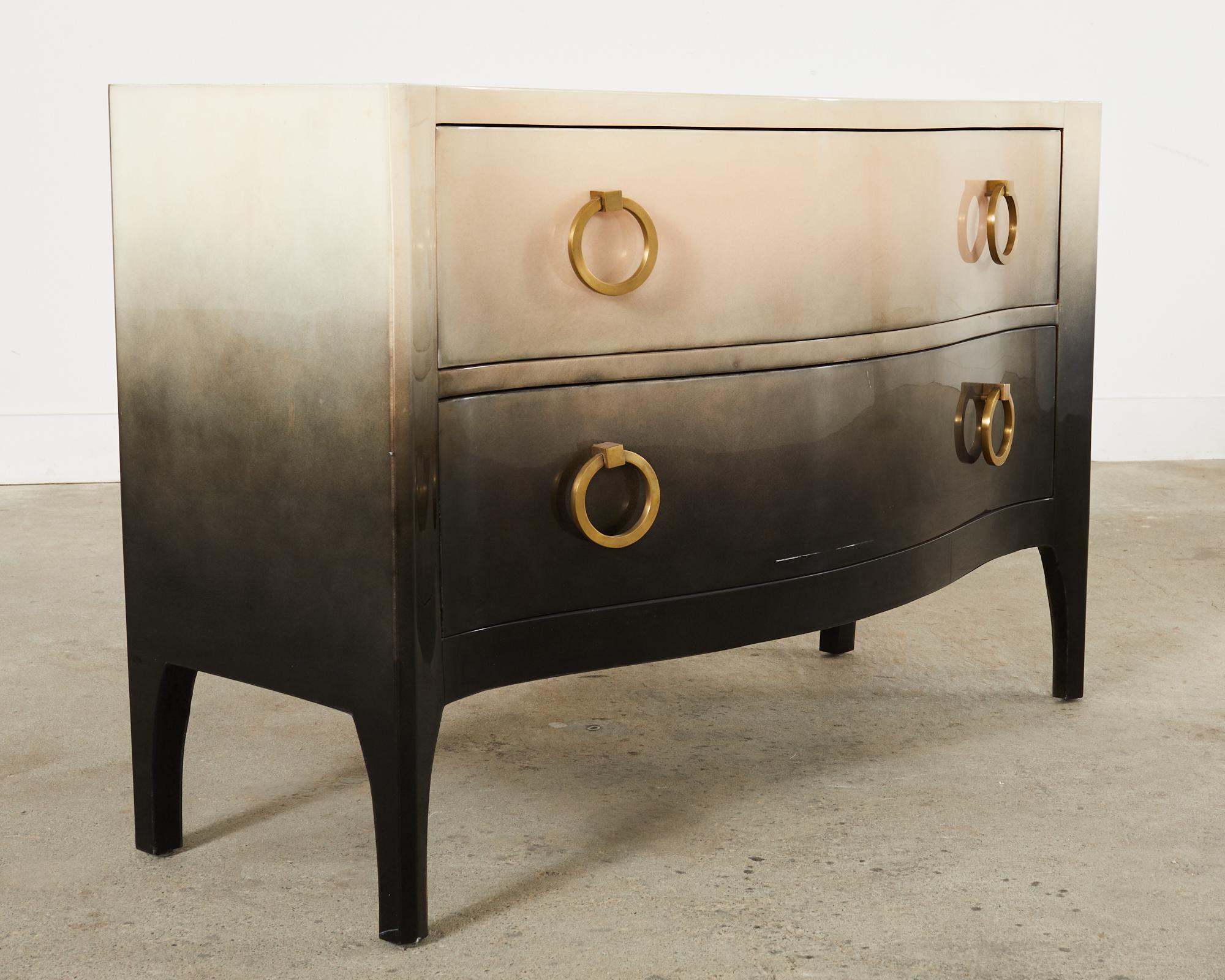 Scala Parchment Goatskin Trapu Gradient Ombre Chest Commode  For Sale 3
