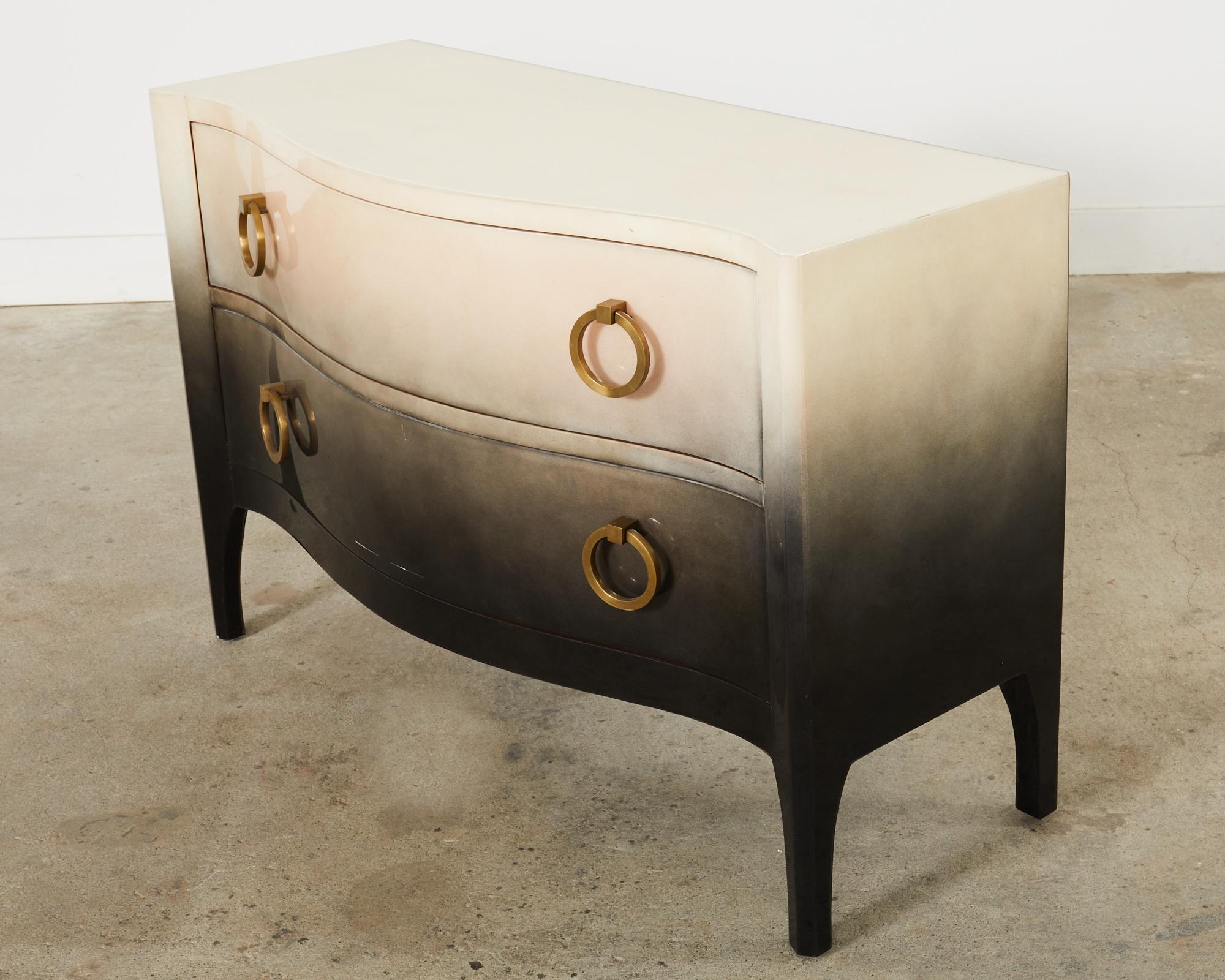 Scala Parchment Goatskin Trapu Gradient Ombre Chest Commode  For Sale 11