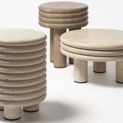 Scala Small Marble Coffee Table / High Stool by Stephane Parmentier x Giobagnara