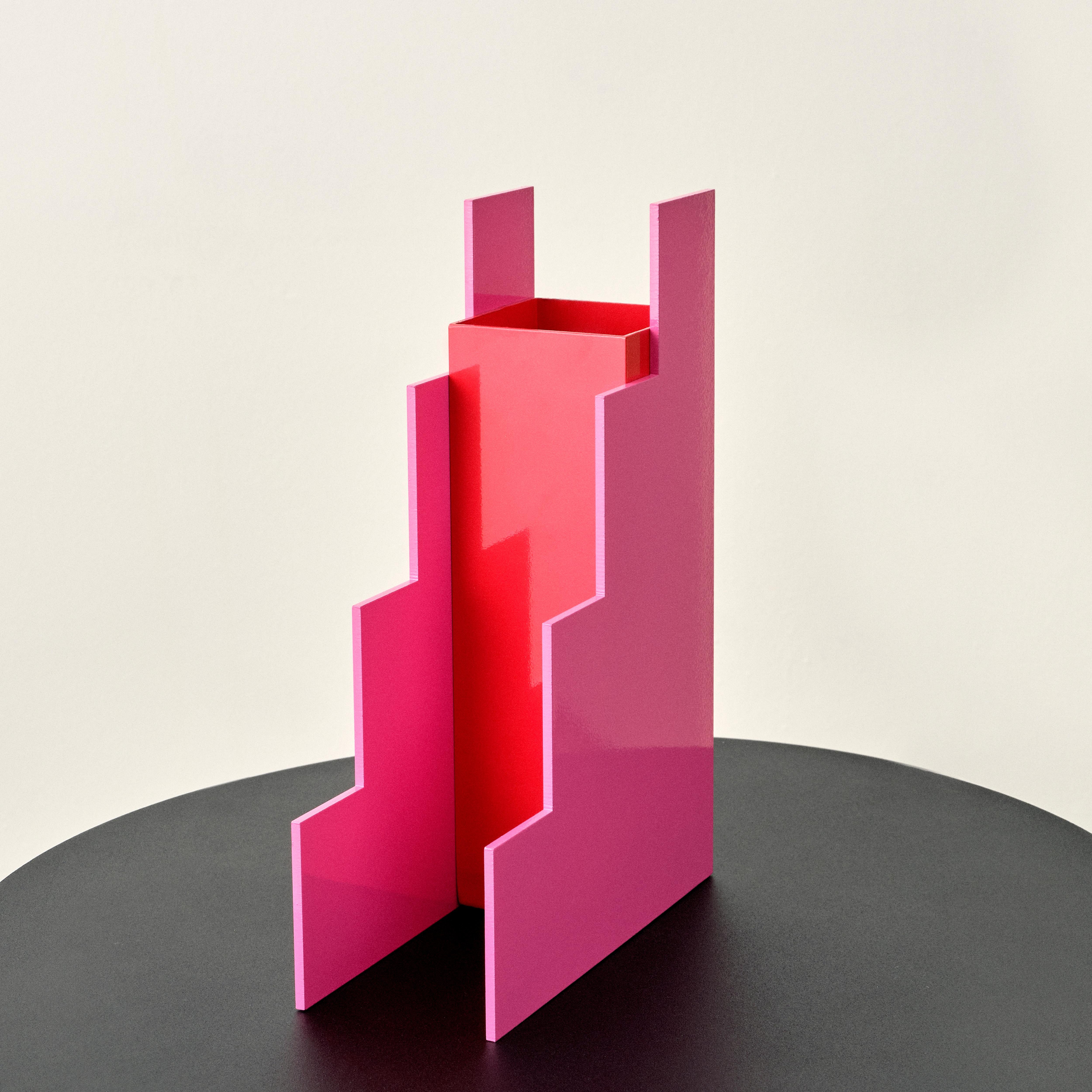 Animate Object's vase collection is inspired by the idea of abstract cut-out shapes and forms coming together to create unique decors. The Scala vase, inspired by geometric architecture and shaped like a staircase, is a cute little reminder to stay