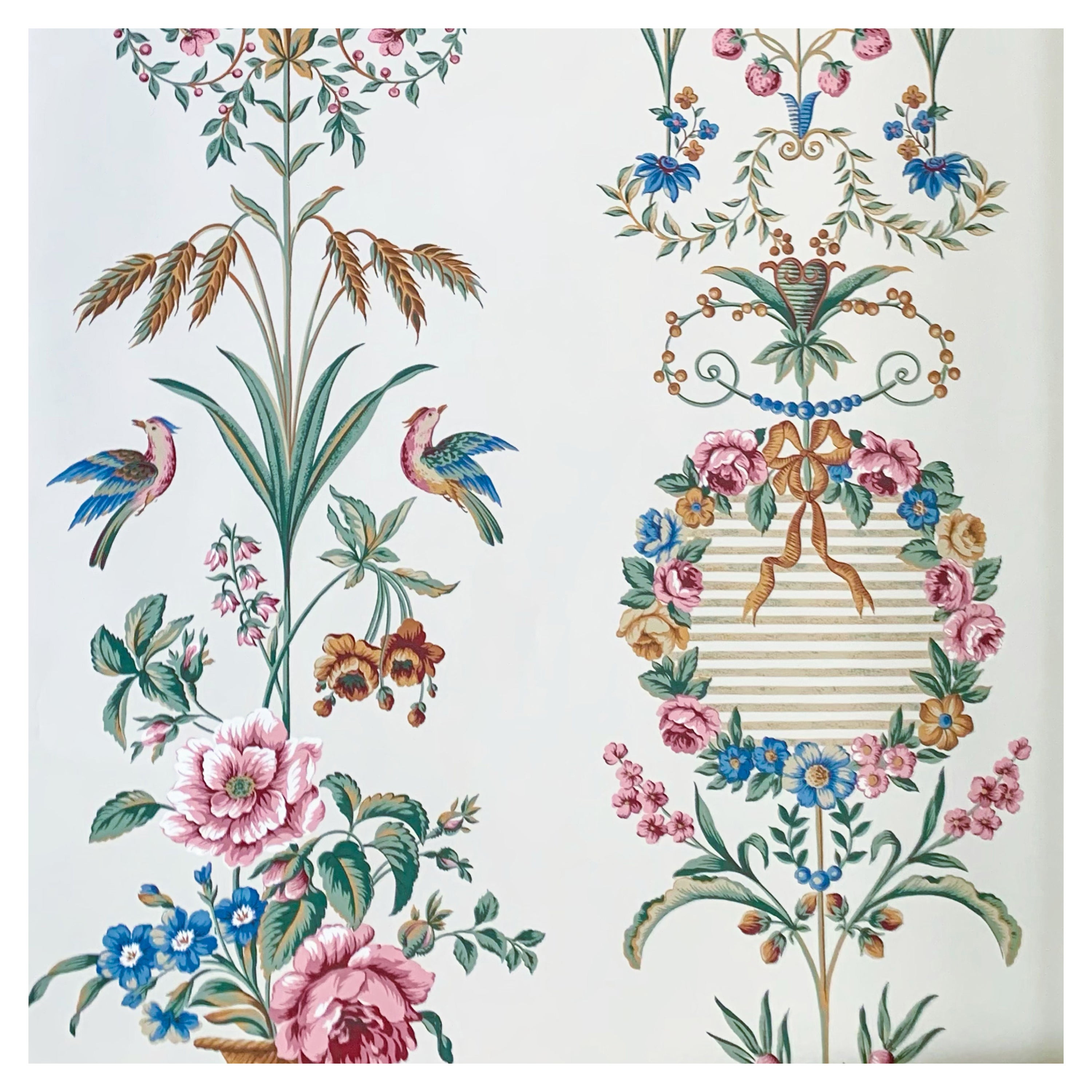 Scalamandre Hand-Printed Irish Historical Society Dublin Panel Wallpaper, 1984