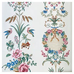 Vintage Scalamandre Hand-Printed Irish Historical Society Dublin Panel Wallpaper, 1984