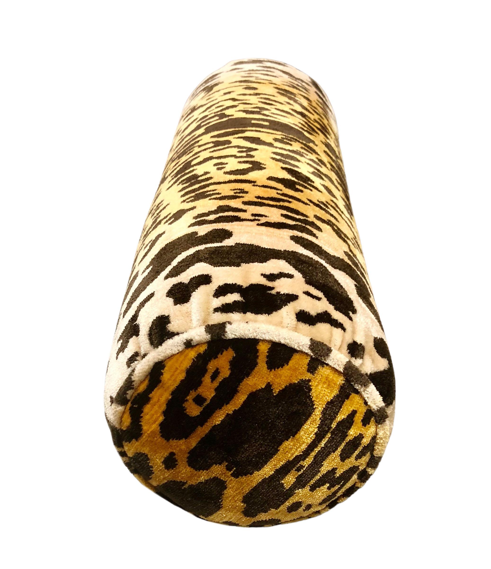 Italian Scalamandré Leopard Bolster For Sale