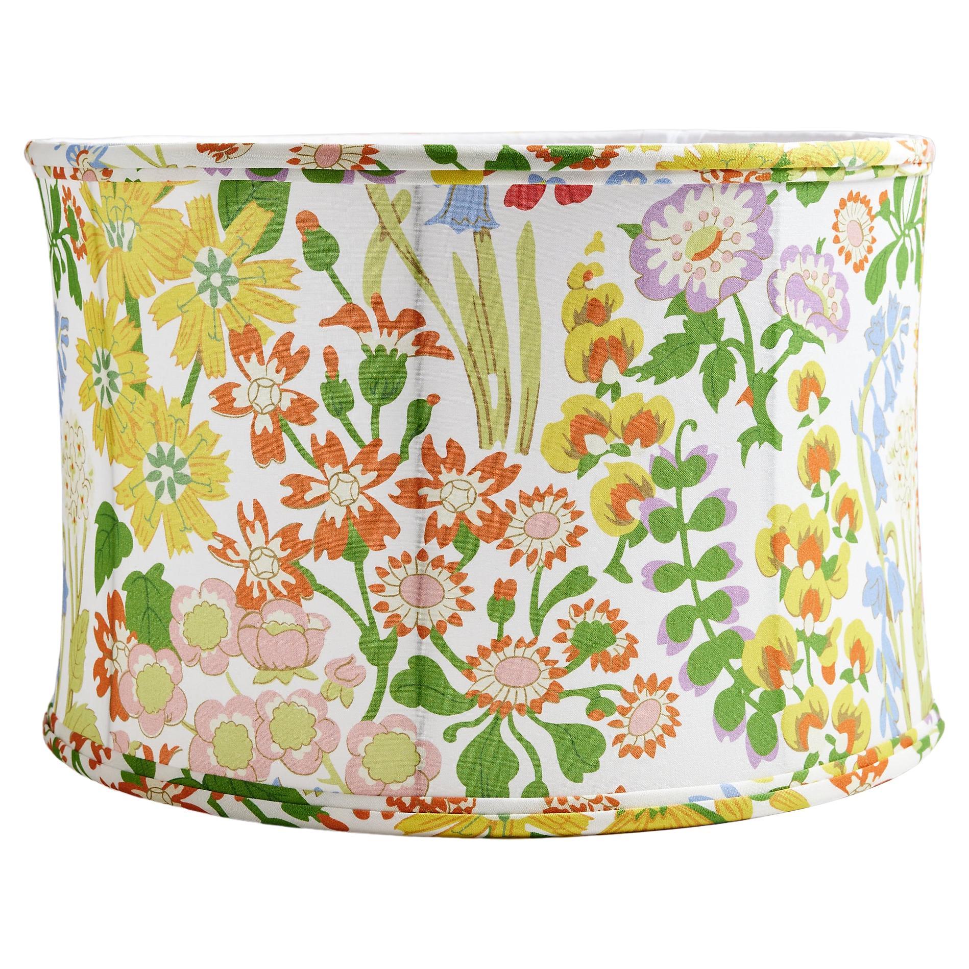 Scalamandre Nymph Floral Drum Shade For Sale