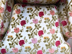 Scalamandre Old World Weavers Floral Armchair Bergère Lounge with Ottoman