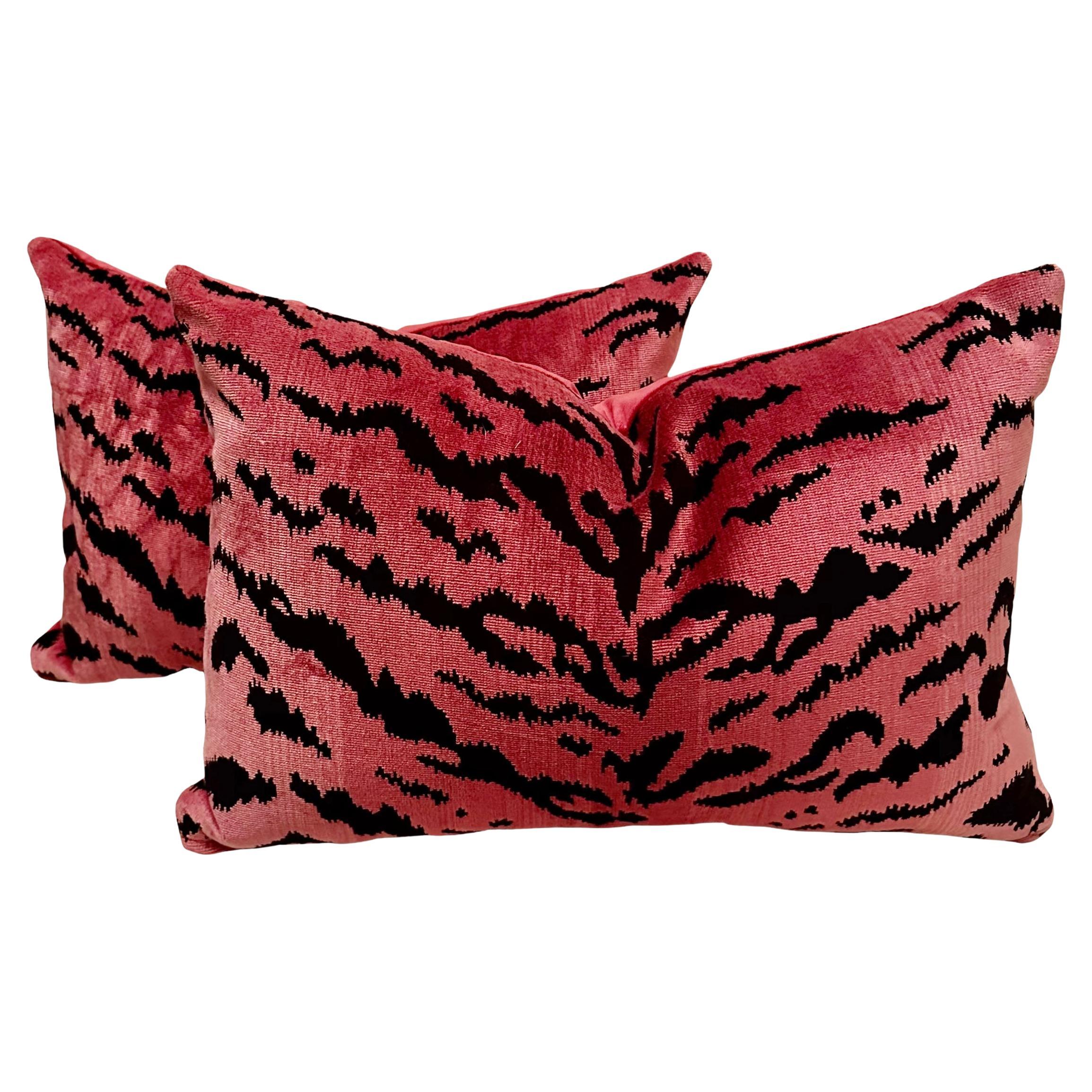 Scalamandre Pillows in Fuchsia, a Pair For Sale