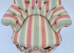 Scalamandre Silk Striped Tufted Club Chair