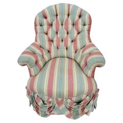 Scalamandre Silk Striped Tufted Club Chair