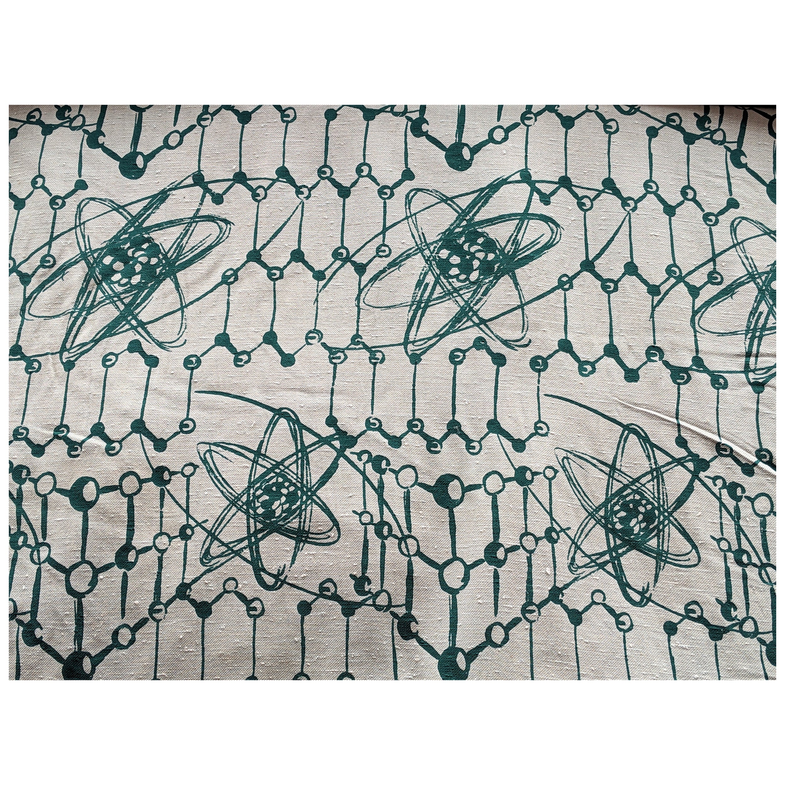 Textile en soie Scalamandre, « Atomic Energy », exposition universelle de 1964 en vente