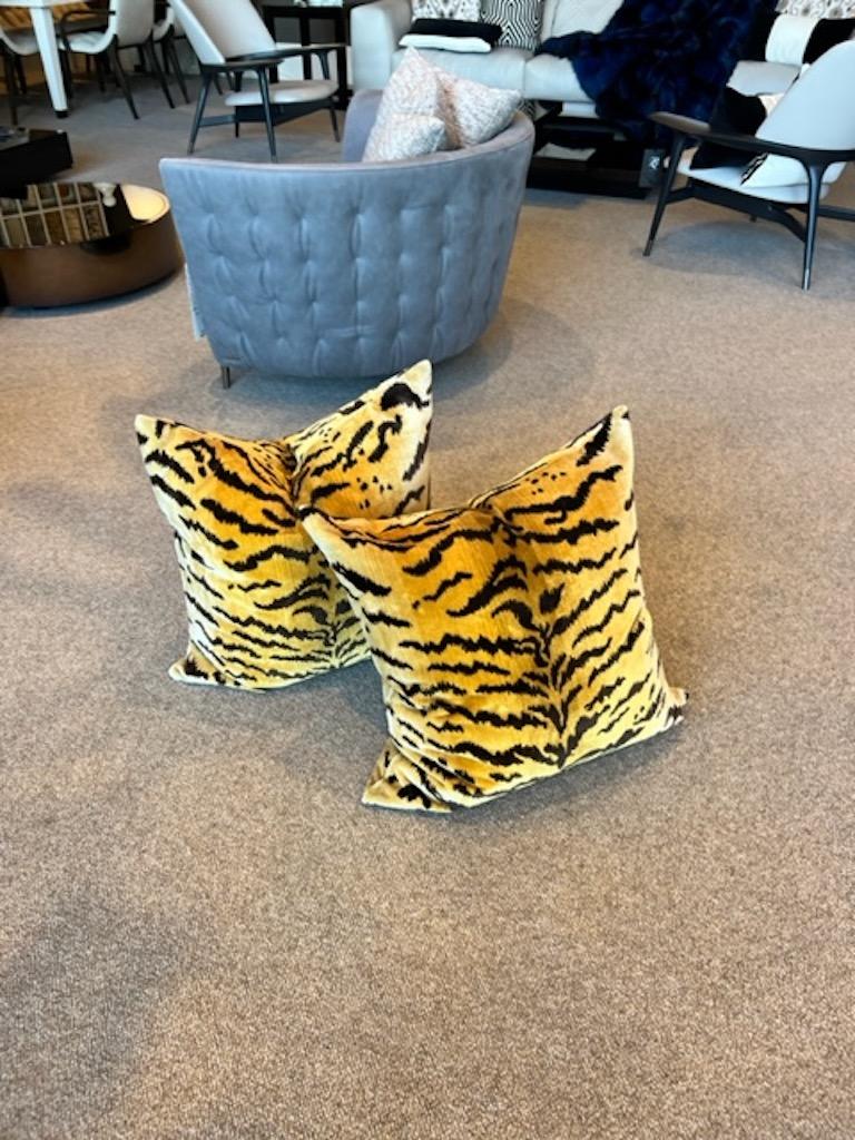 Silk Scalamandre silk tiger velvet pillow