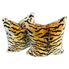 Scalamandre silk tiger velvet pillow