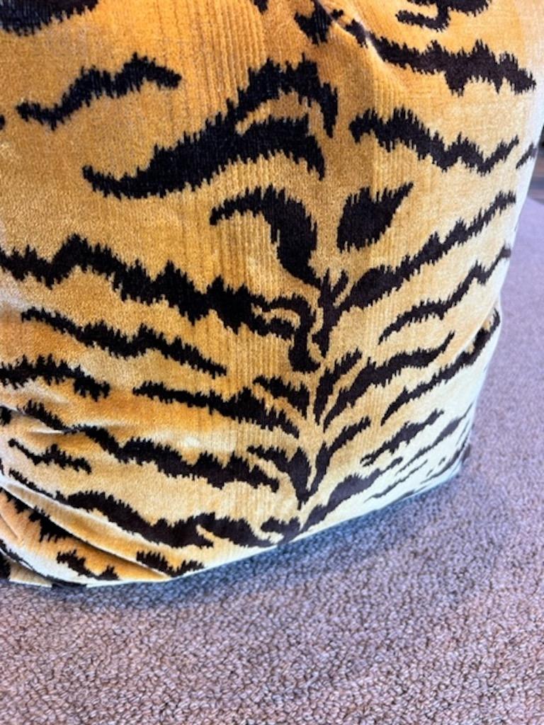 Canadian Scalamandre silk tiger velvet pillows For Sale