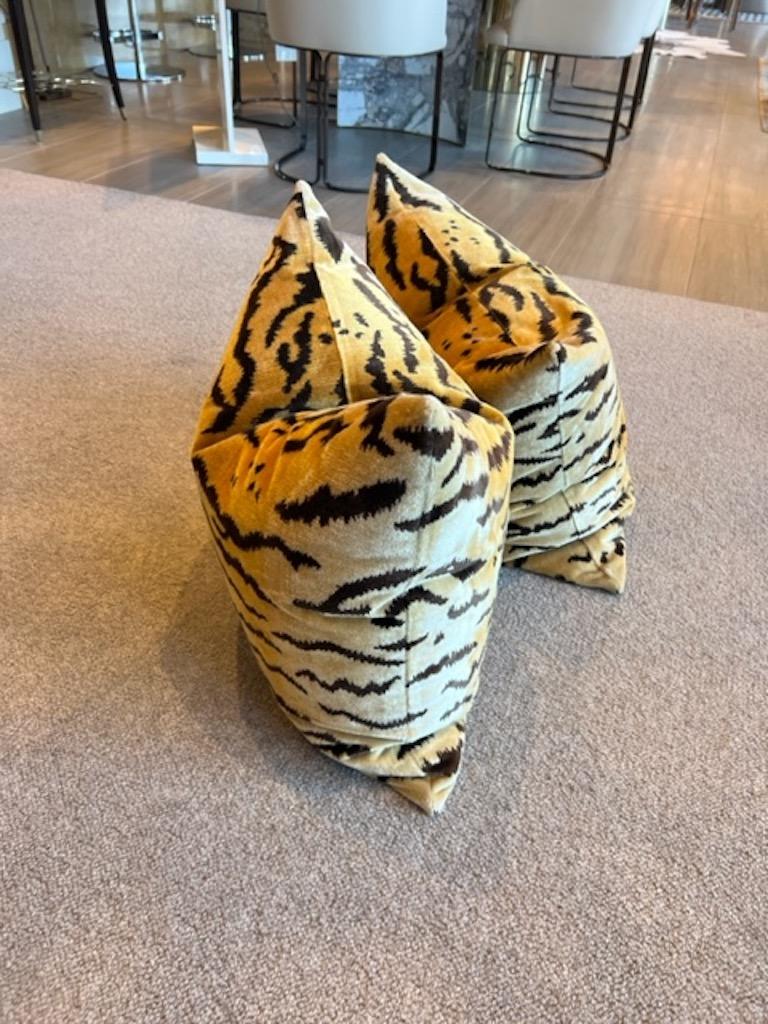 Contemporary Scalamandre silk tiger velvet pillows For Sale