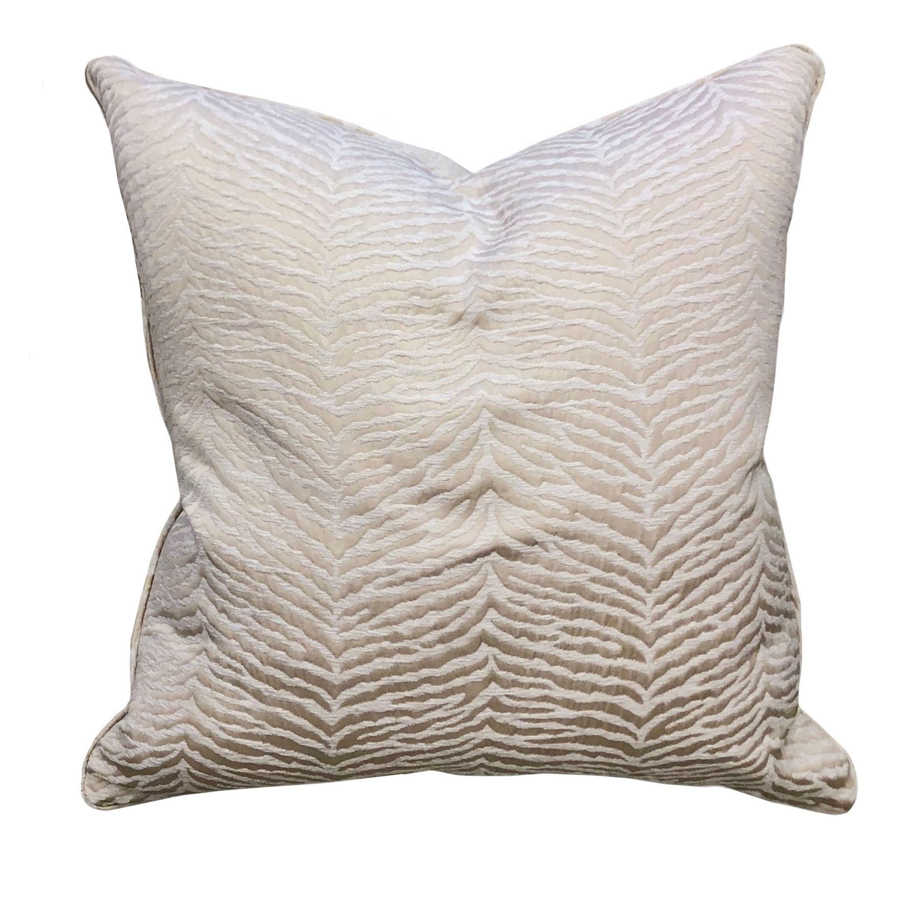 Italian Scalamandré White Tiger Pillows, a Pair For Sale