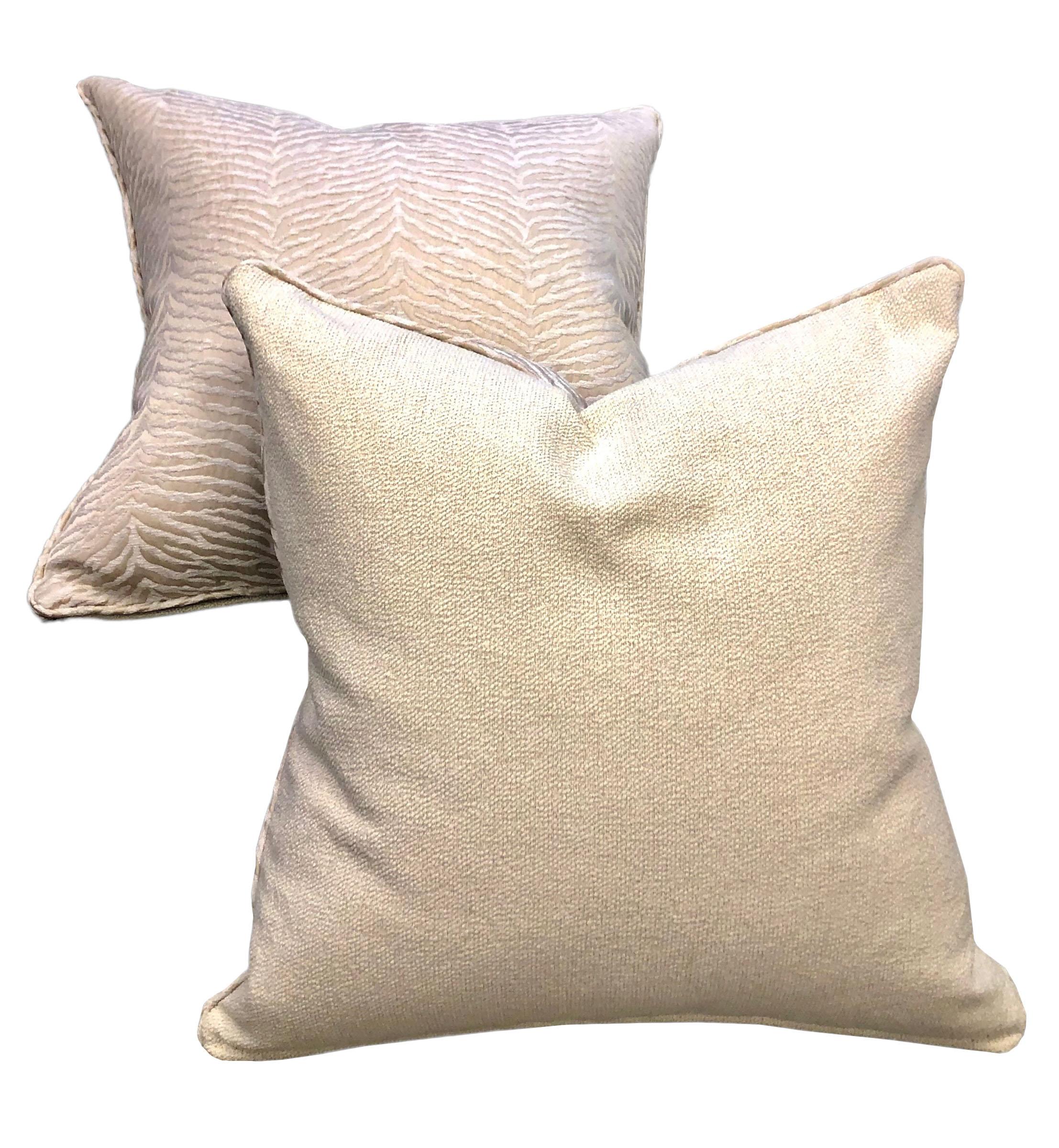 Contemporary Scalamandré White Tiger Pillows, a Pair For Sale