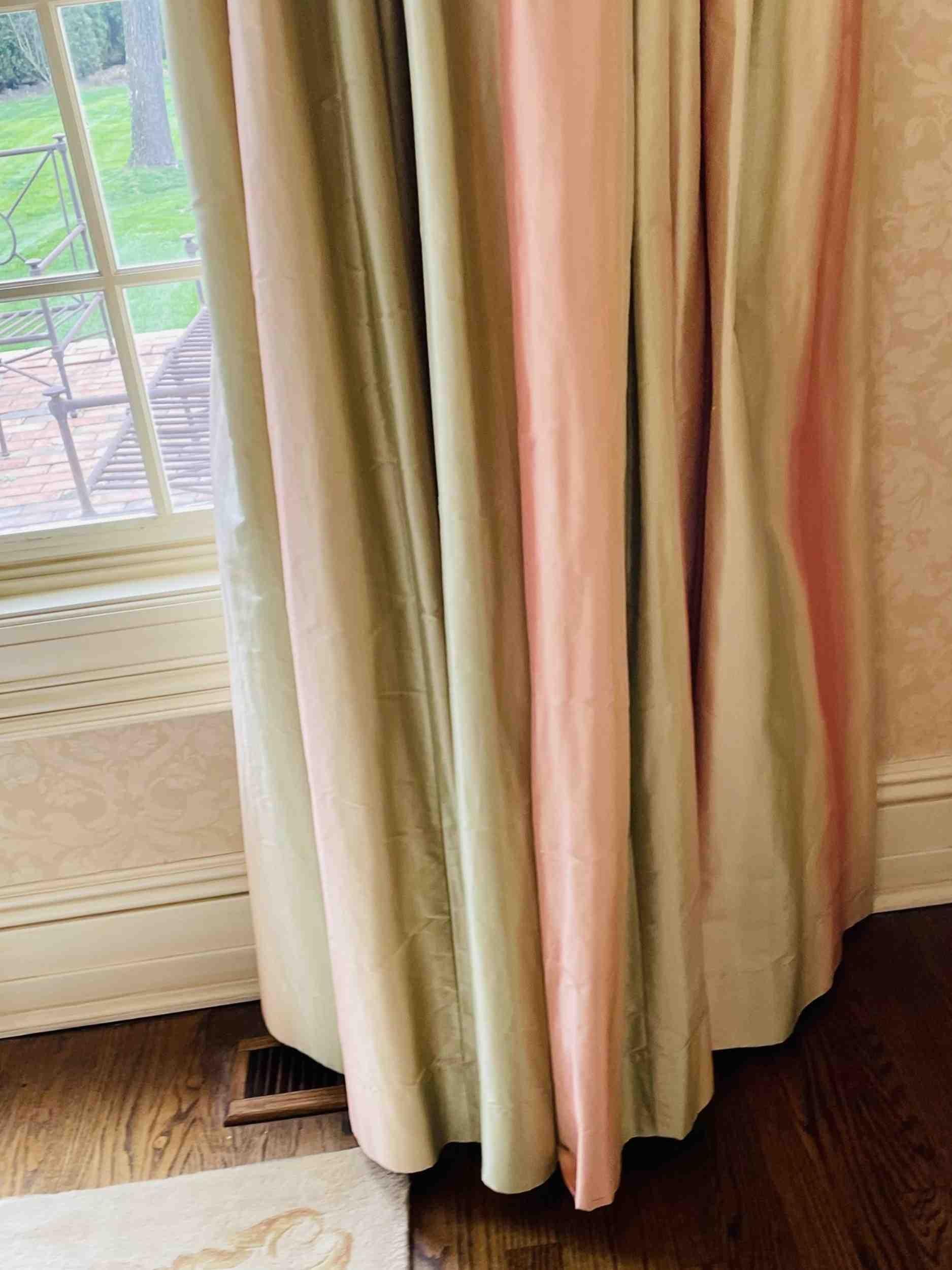 Modern Scalamandre Window Treatments, Curtains, Drapery Rainbow Stripe, Fringed, Lined For Sale