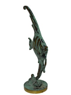 Scalar Fish Miniature Bronze Figurine Bosse Style Era Mid-Century Modern Austria