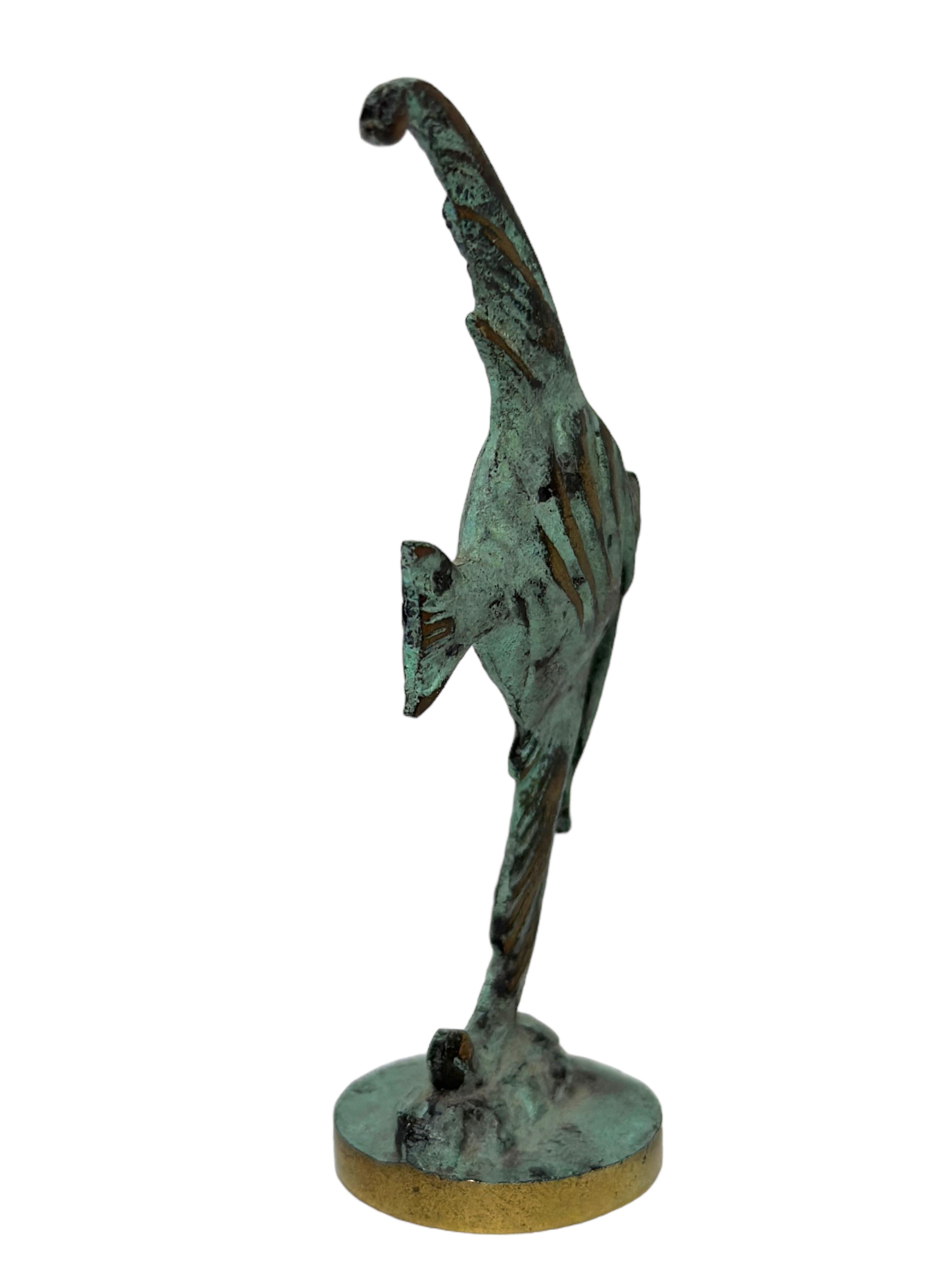 Skalar Fisch Miniatur Bronze Figur Bosse Stil Ära Mid-Century Modern Österreich (Moderne der Mitte des Jahrhunderts) im Angebot